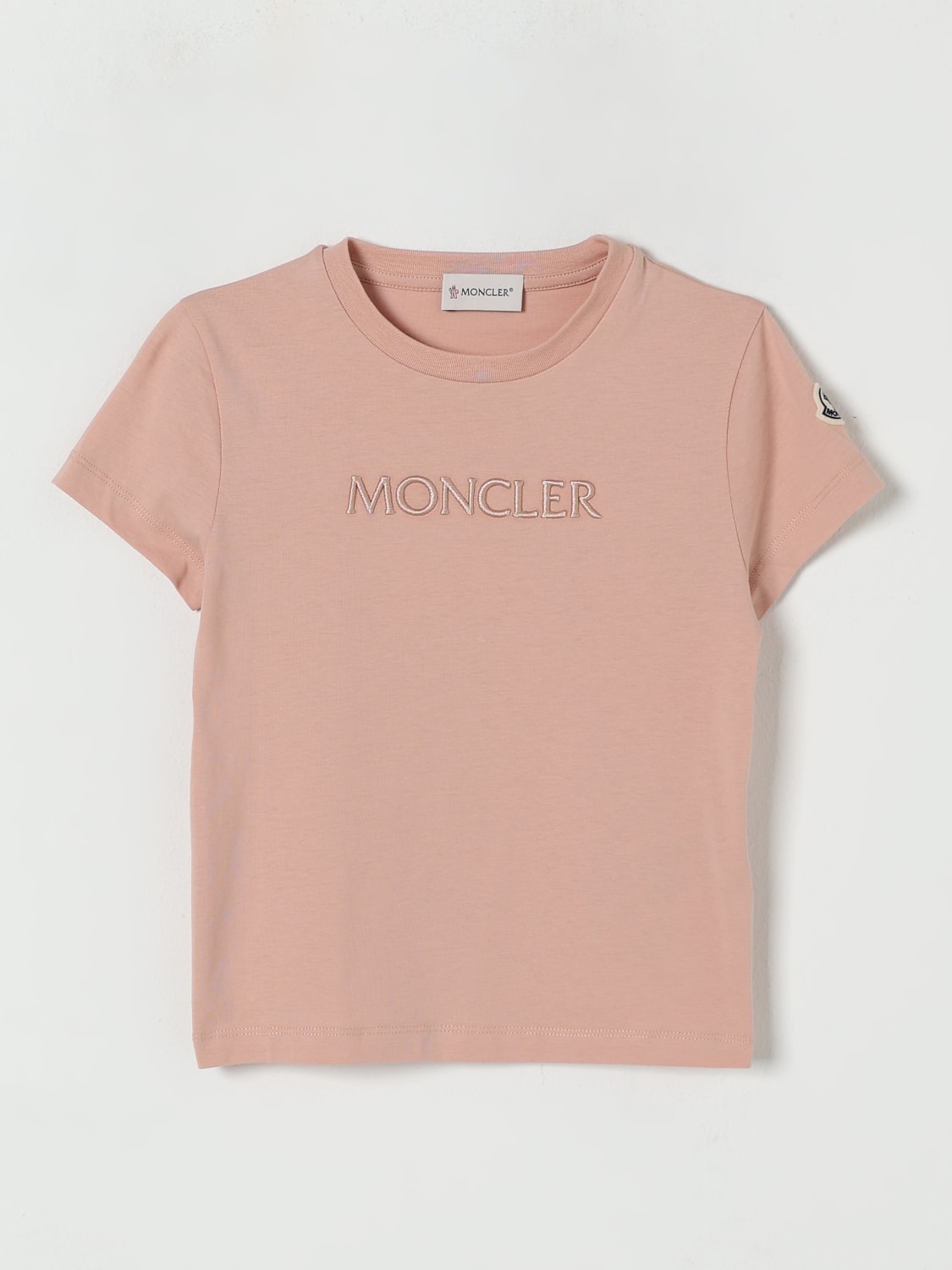 MONCLER T恤: T恤 儿童 Moncler, 粉色 - Img 1