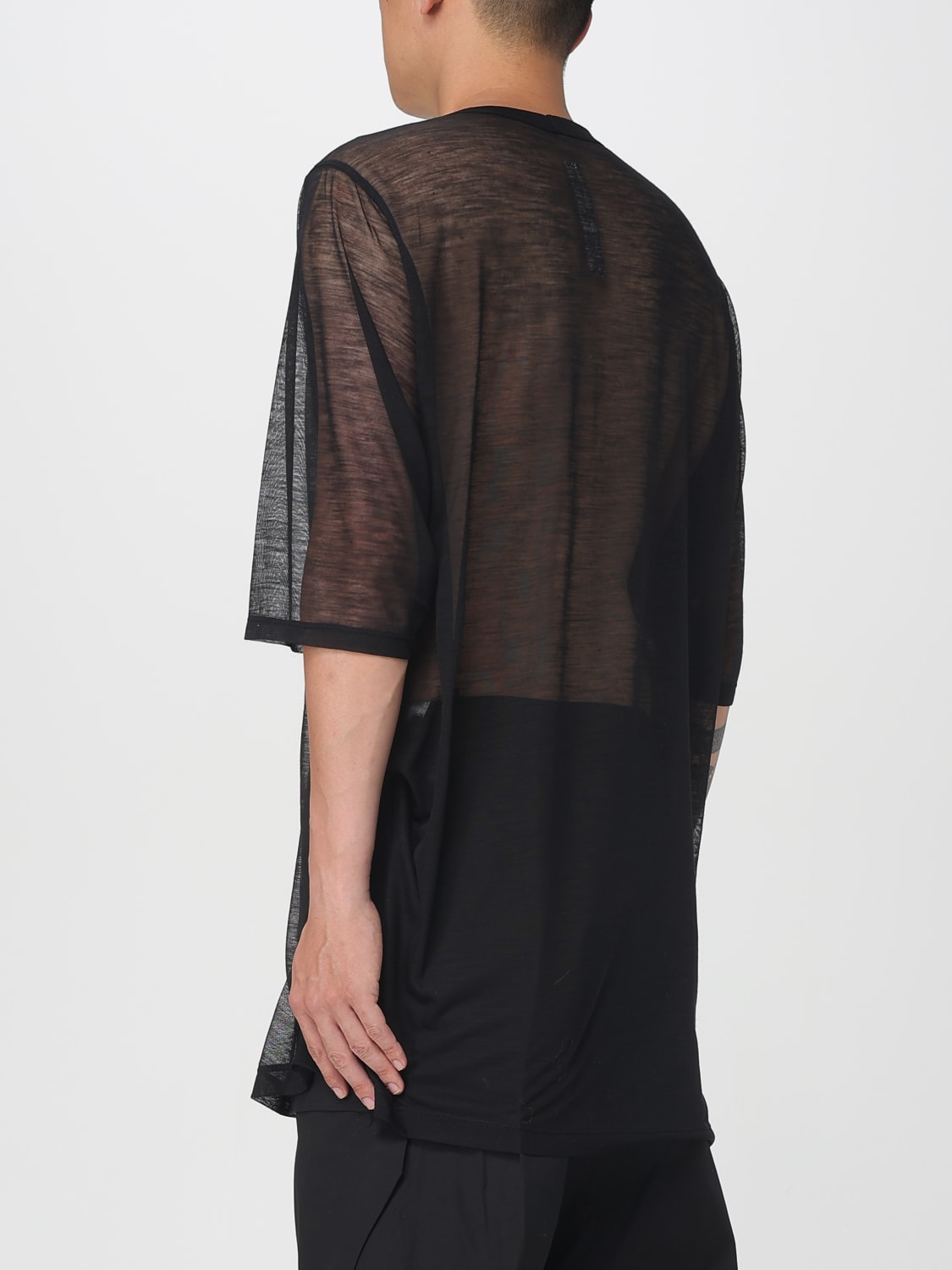 RICK OWENS T恤: T恤 男士 Rick Owens, 黑色 - Img 3