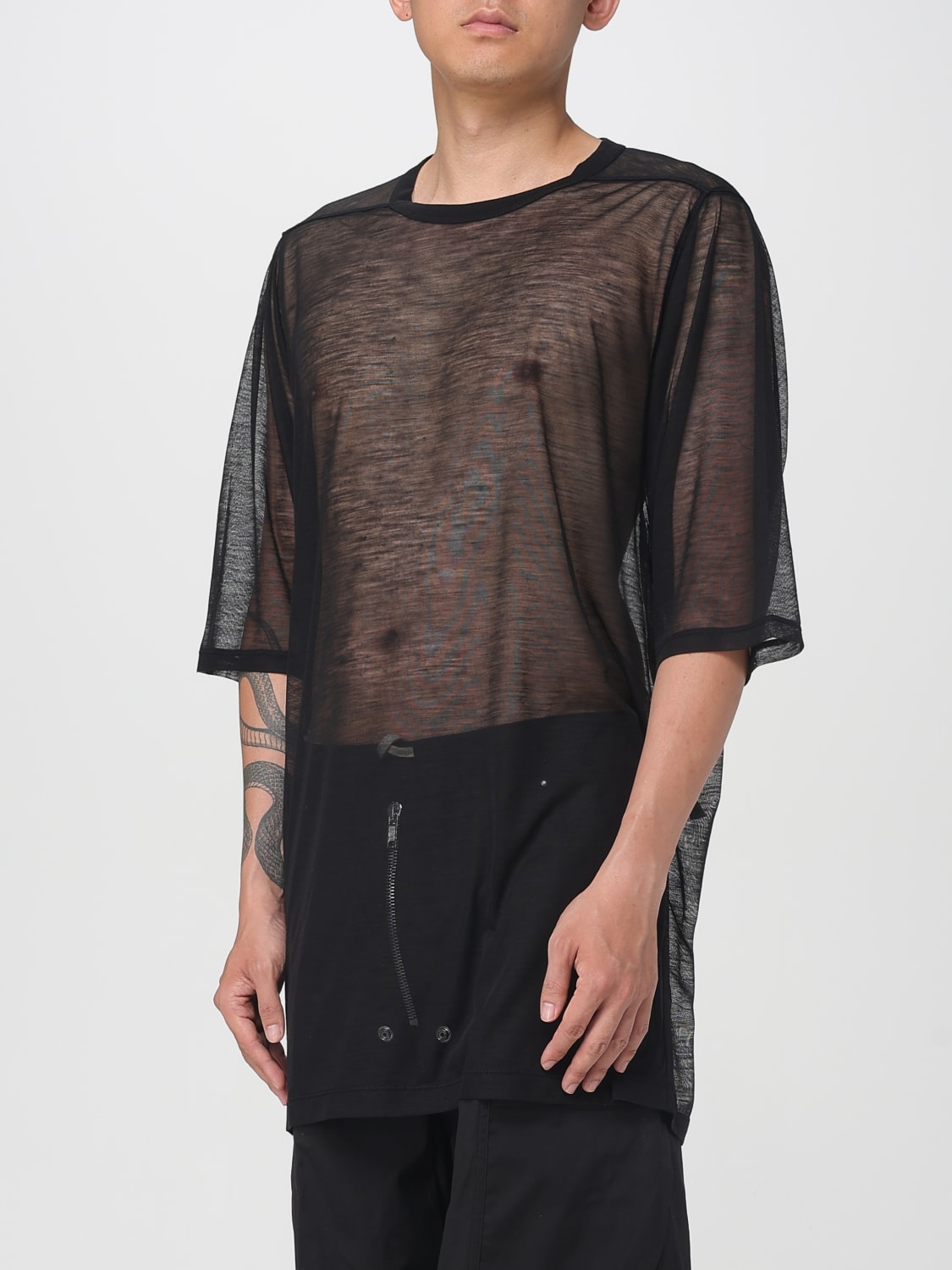 RICK OWENS T恤: T恤 男士 Rick Owens, 黑色 - Img 4