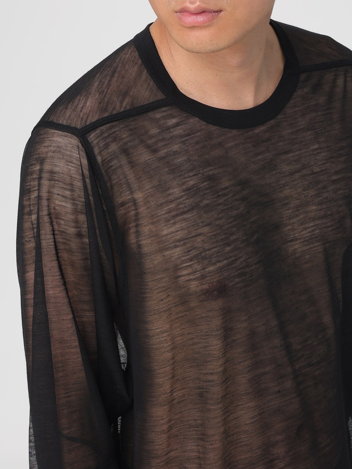 RICK OWENS T恤: T恤 男士 Rick Owens, 黑色 - Img 5