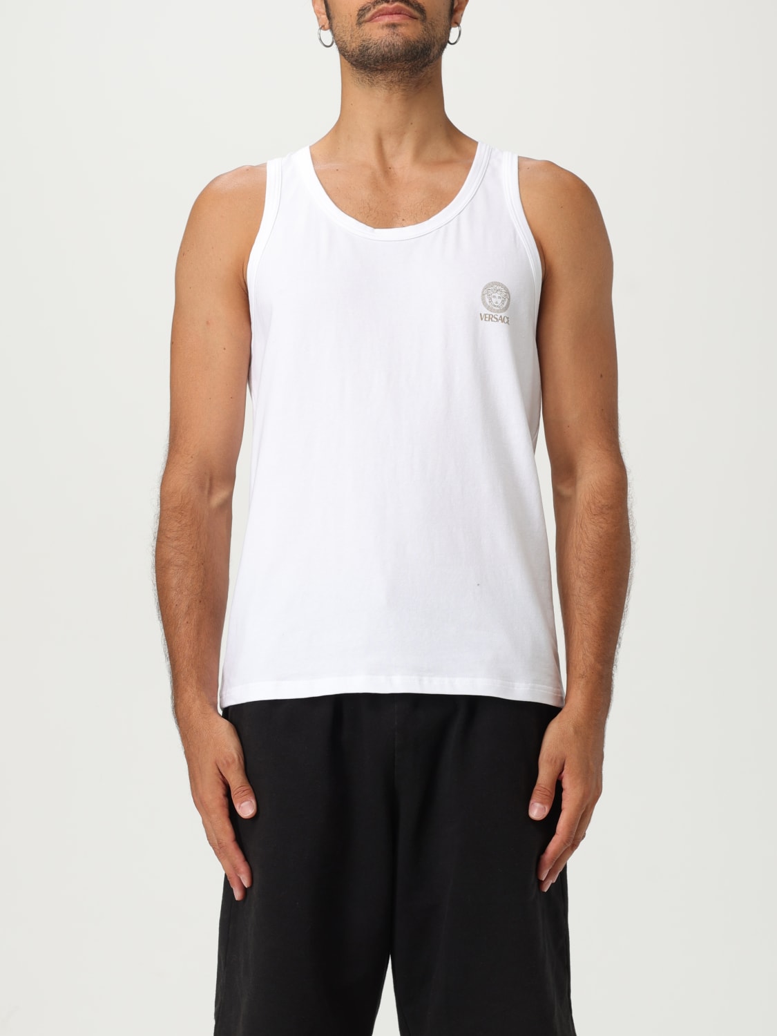 VERSACE T-SHIRT: Unterwäsche herren Versace, Weiß - Img 1
