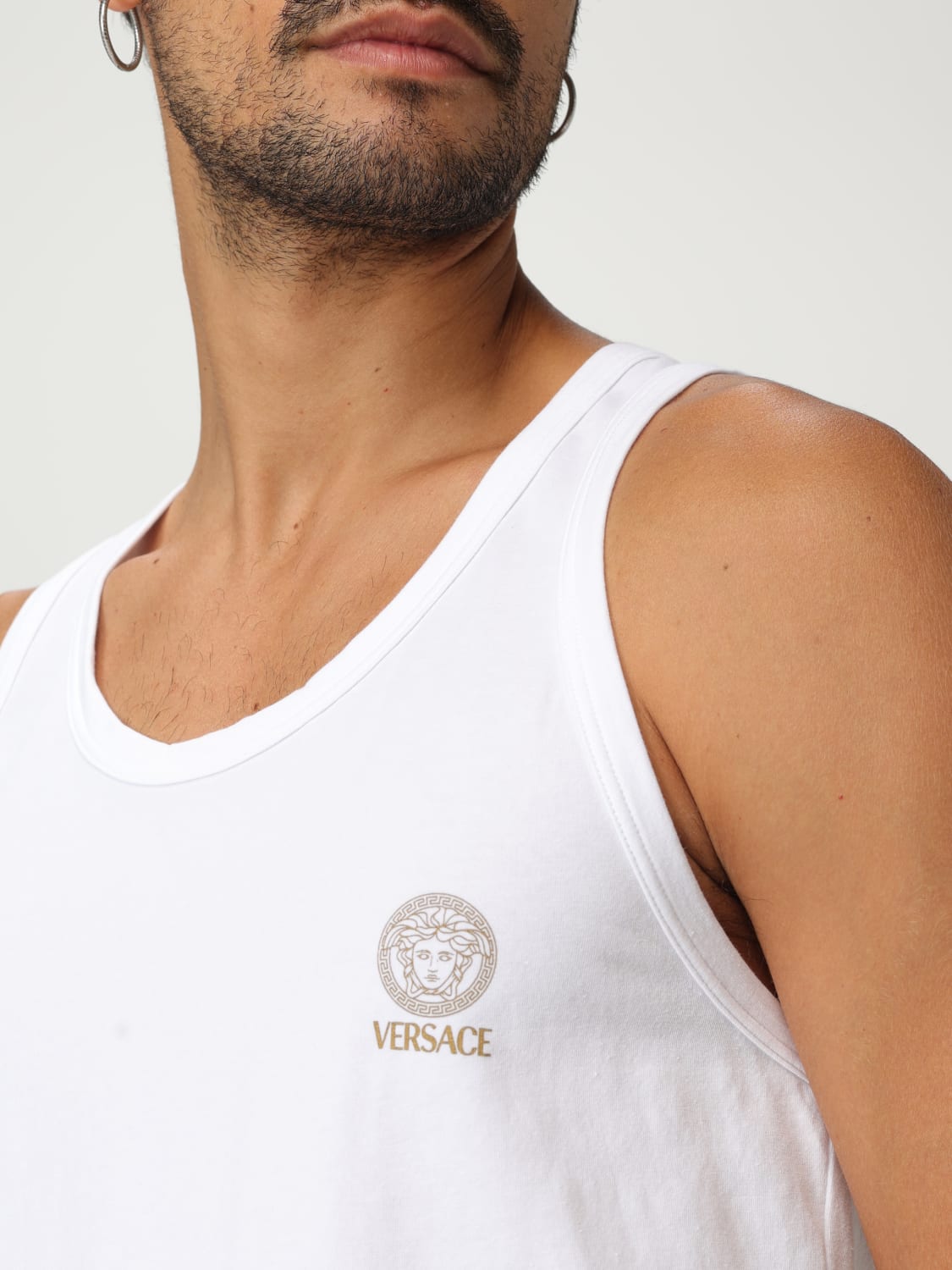 VERSACE T-SHIRT: Unterwäsche herren Versace, Weiß - Img 5