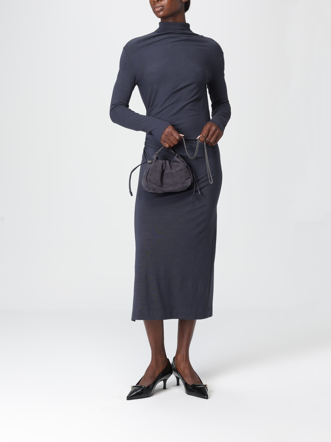 BRUNELLO CUCINELLI ROBE: Robes femme Brunello Cucinelli, Bleu - Img 2