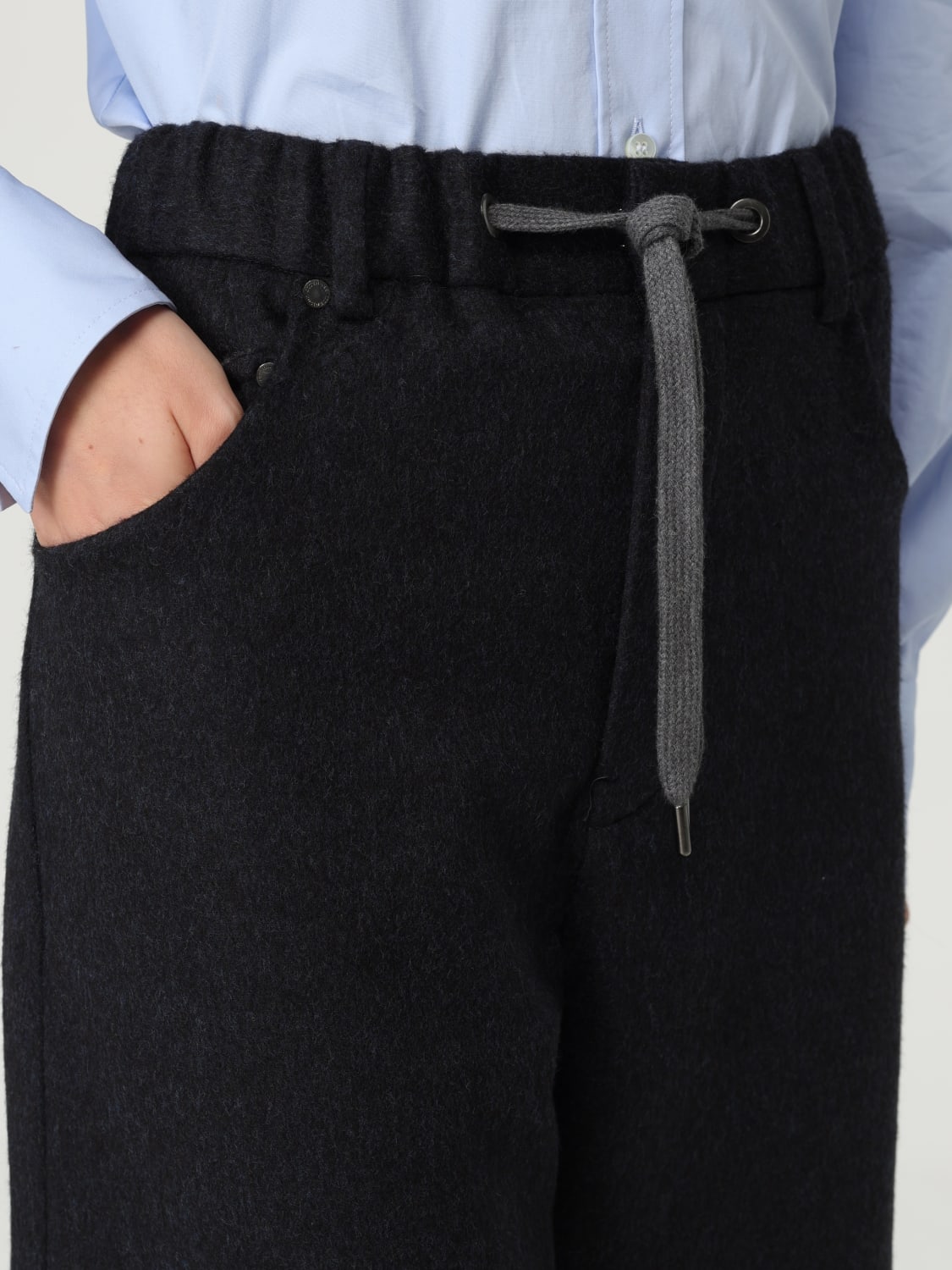 BRUNELLO CUCINELLI PANTALONI: Pantalone Brunello Cucinelli in lana vergine , Antracite - Img 5