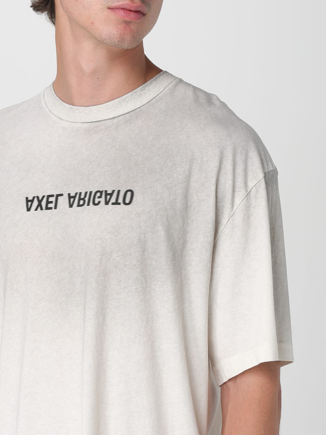 AXEL ARIGATO T-SHIRT: T-shirt in cotone organico con logo Axel Arigato, Beige - Img 3