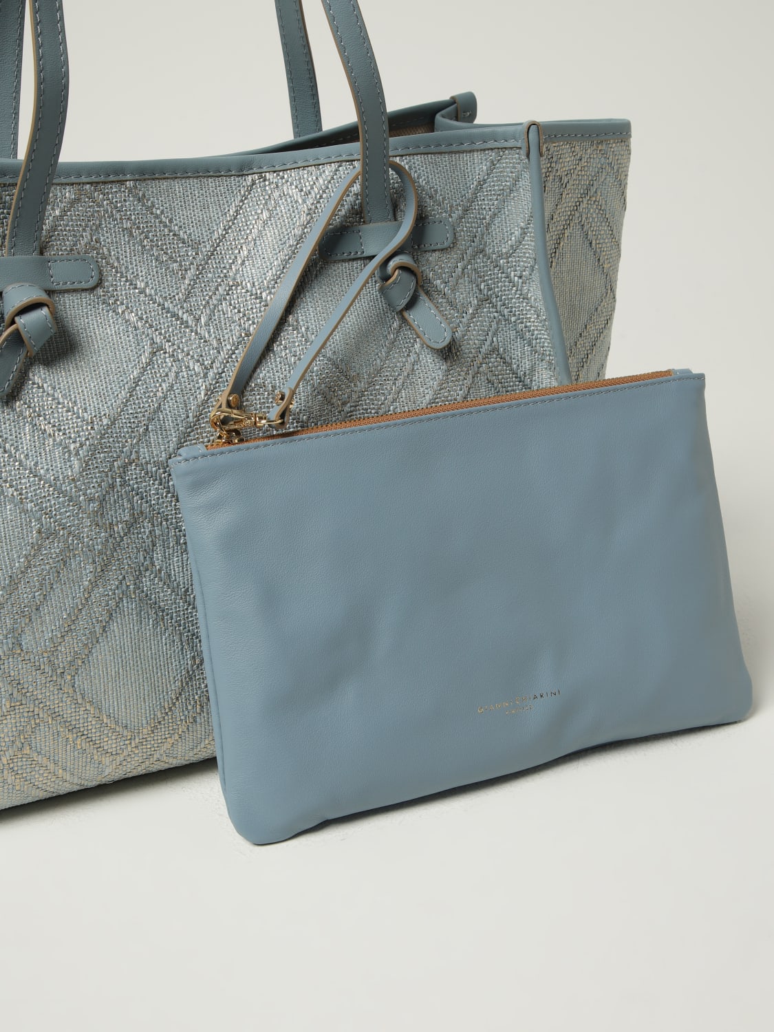 トートバッグ GIANNI CHIARINI Woman Tote bags Gnawed Blue BS6850CAPRI 3615 GIANNI CHIARINI: Shoulder bag woman Club Marcella - Gnawed
