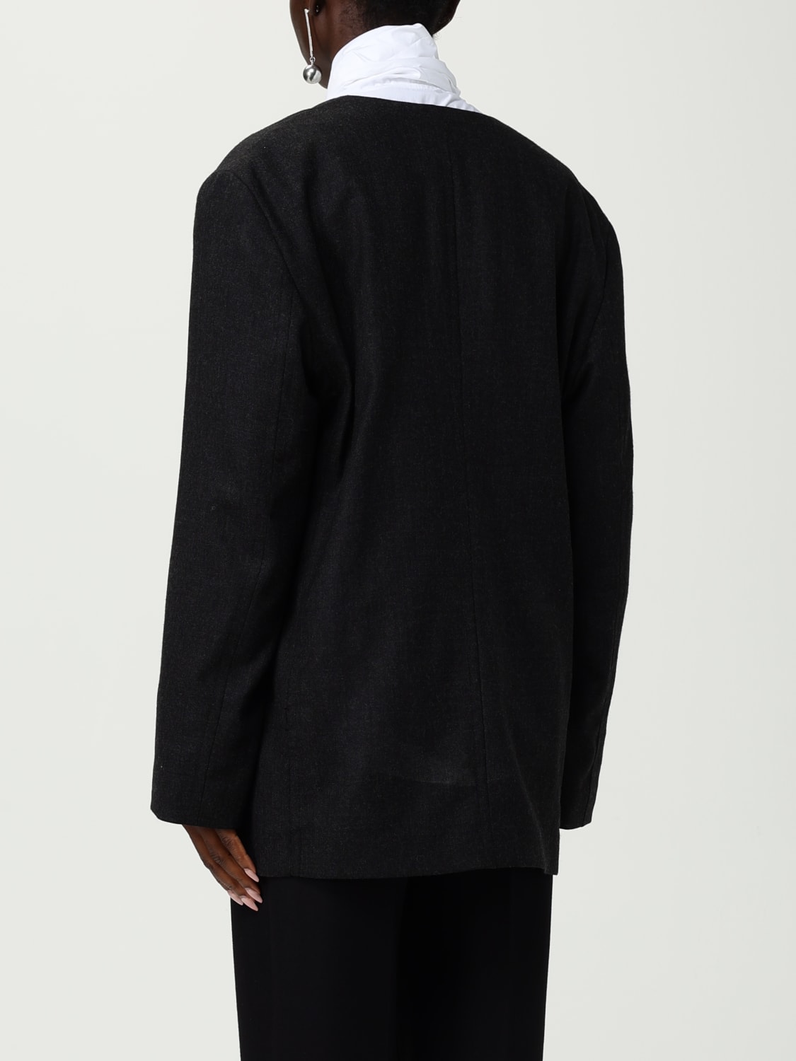 ALBERTA FERRETTI 外套: 外套 女士 Alberta Ferretti, 炭黑色 - Img 3