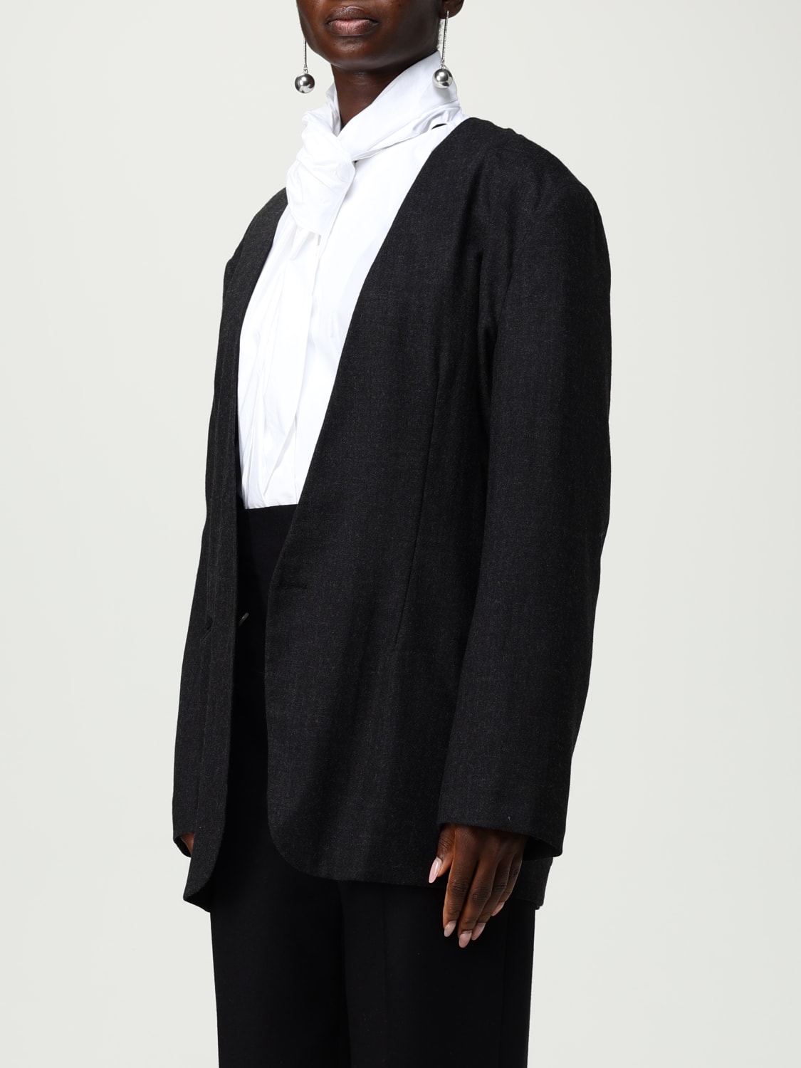 ALBERTA FERRETTI 外套: 外套 女士 Alberta Ferretti, 炭黑色 - Img 4