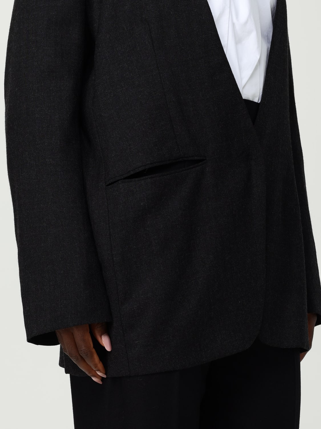 ALBERTA FERRETTI 外套: 外套 女士 Alberta Ferretti, 炭黑色 - Img 5