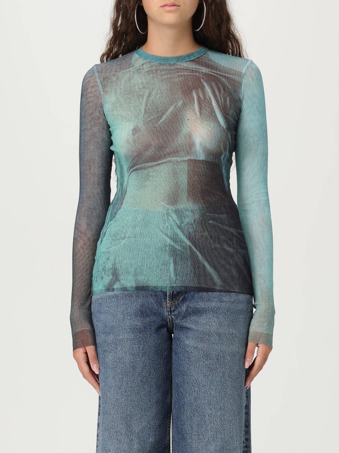 JEAN PAUL GAULTIER TOP: T-shirt woman Jean Paul Gaultier, Blue - Img 1