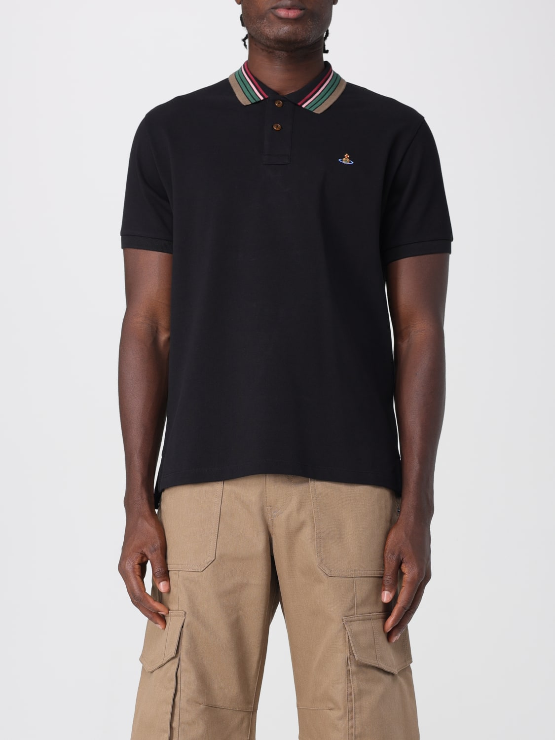 VIVIENNE WESTWOOD POLO: Polo in cotone con logo Vivienne Westwood, Nero - Img 1