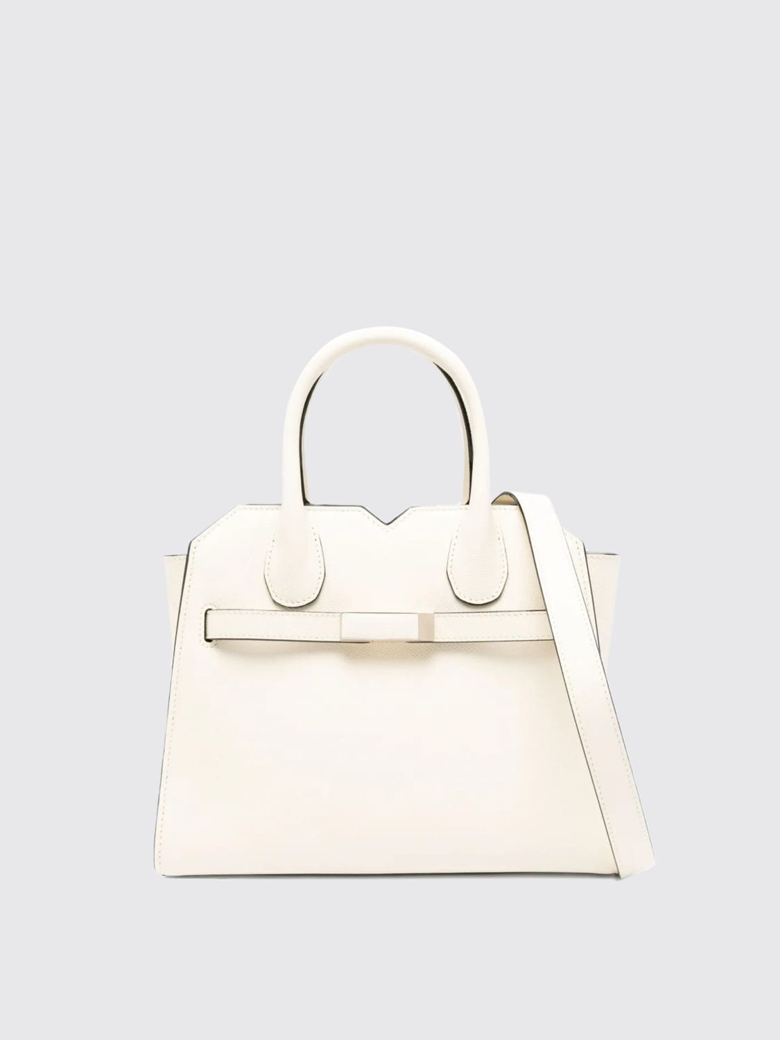 VALEXTRA BORSA A MANO: Borsa Milano Mini Valextra in pelle di vitello, Bianco - Img 1