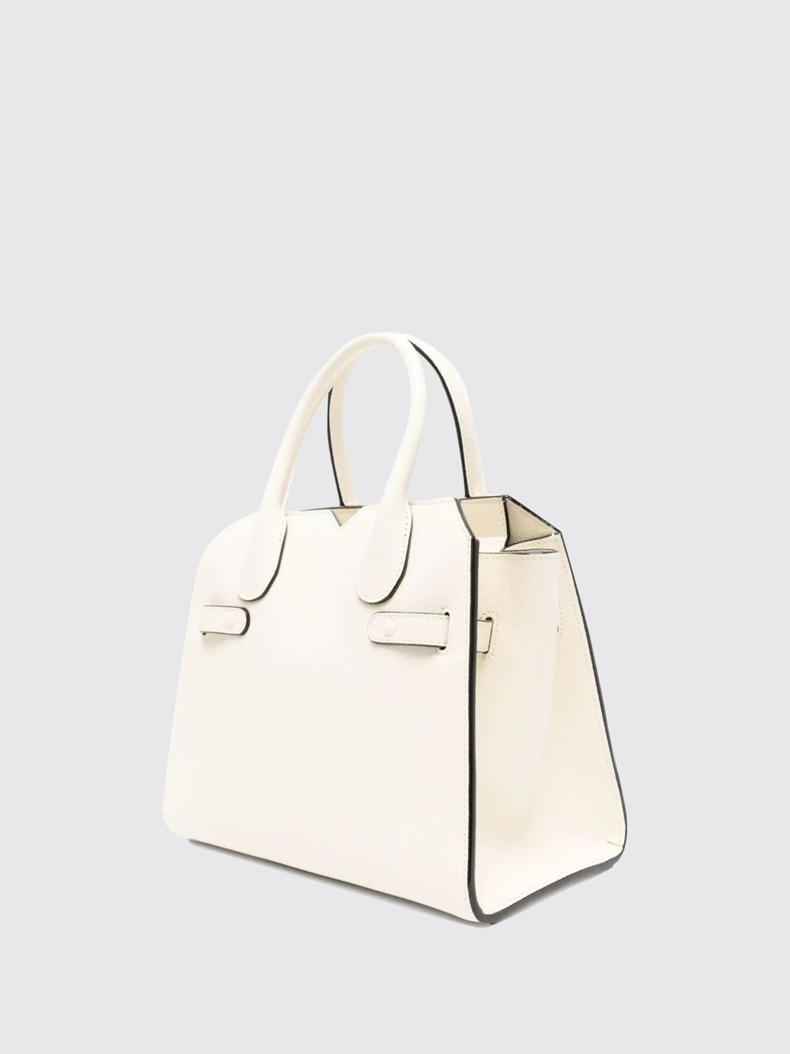 VALEXTRA BORSA A MANO: Borsa Milano Mini Valextra in pelle di vitello, Bianco - Img 3