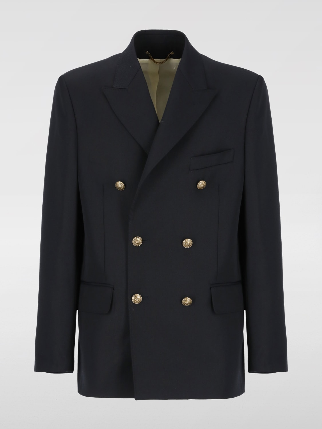 GOLDEN GOOSE GIACCA: Blazer doppiopetto Golden Goose in misto lana , Blue - Img 5