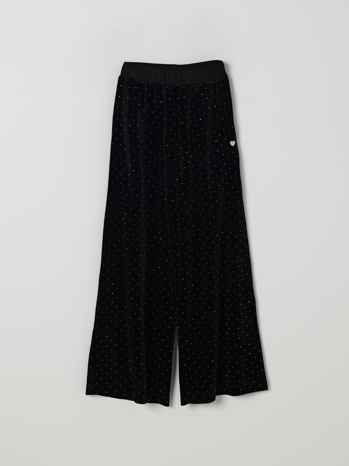 MONNALISA PANTALONI: Pantalone in velluto con strass Monnalisa, Nero - Img 1