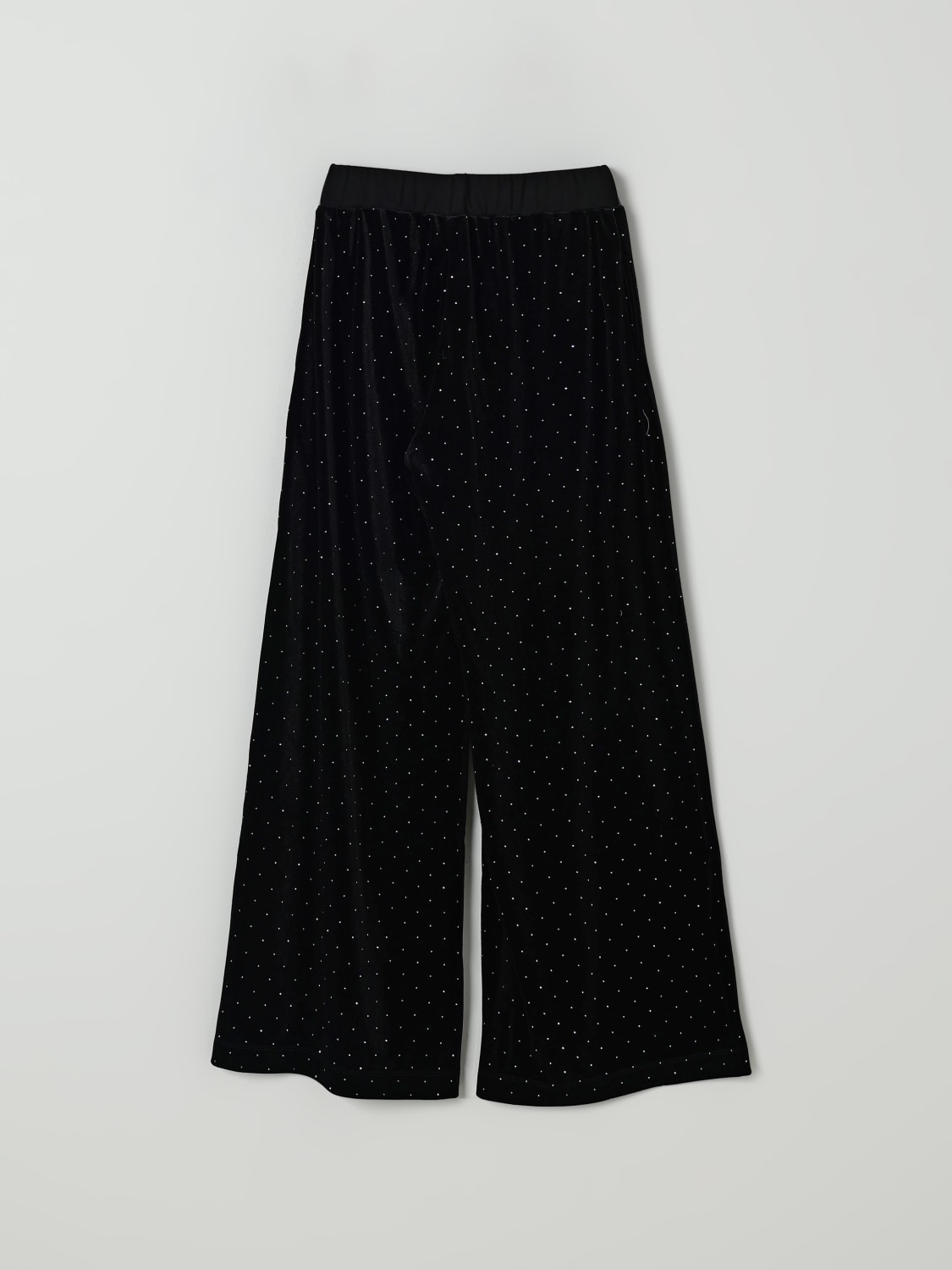 MONNALISA PANTALONI: Pantalone in velluto con strass Monnalisa, Nero - Img 2