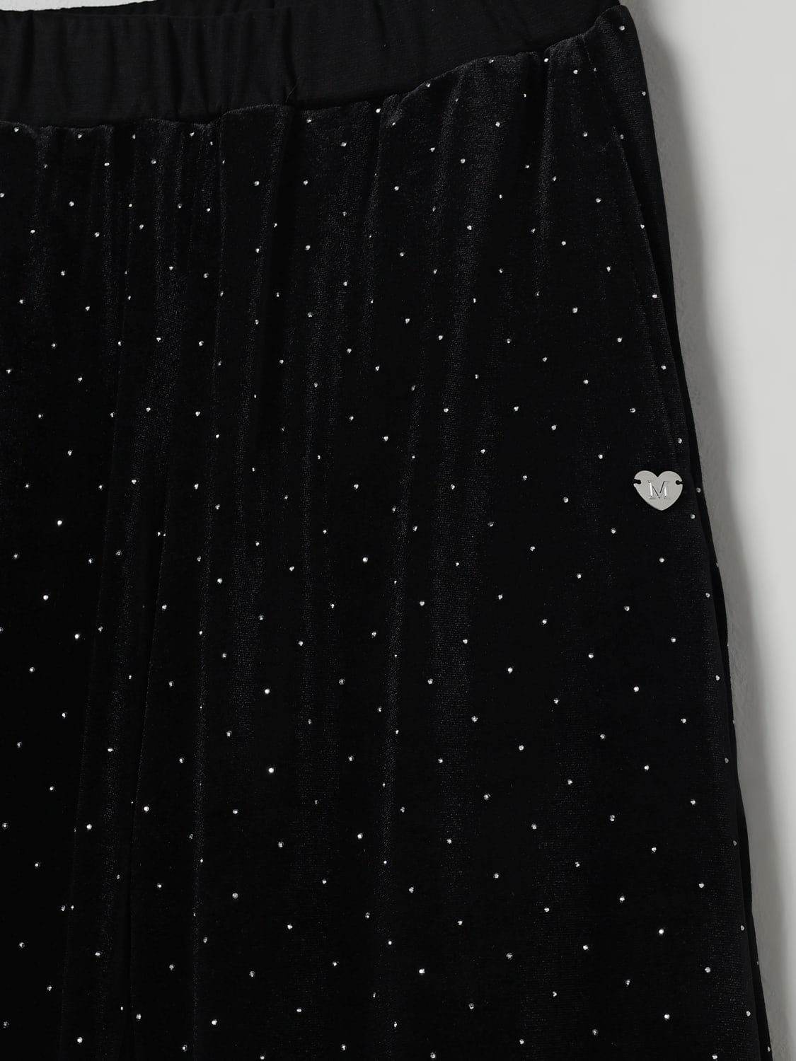 MONNALISA PANTALONI: Pantalone in velluto con strass Monnalisa, Nero - Img 3