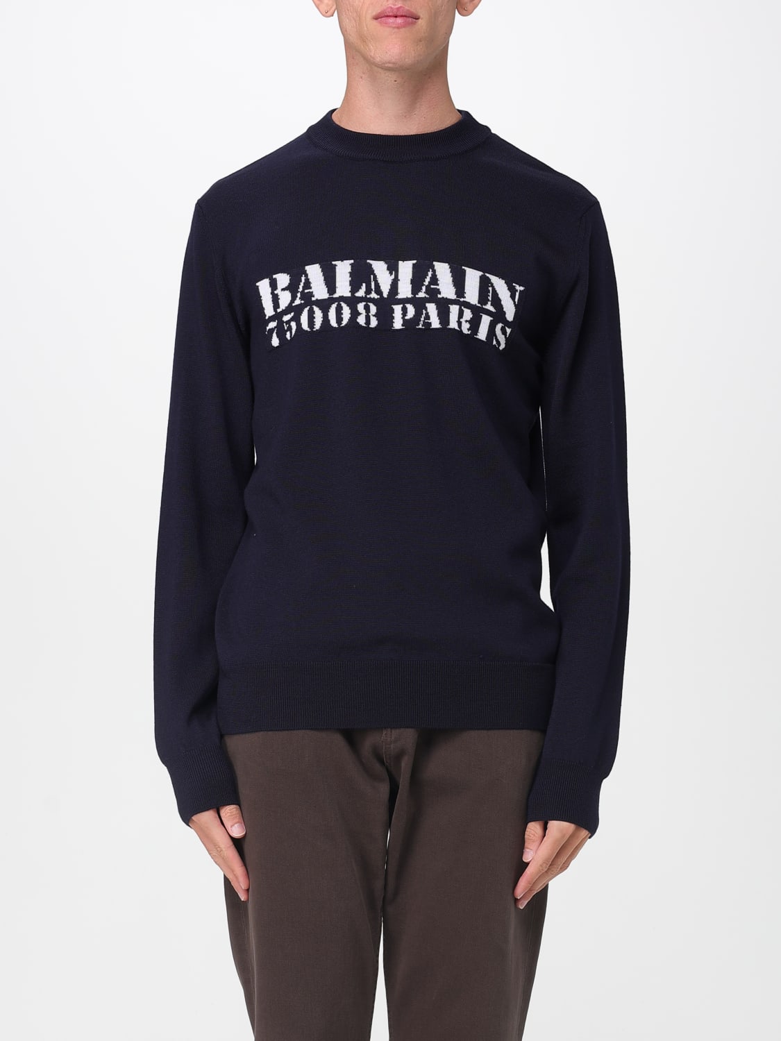 BALMAIN SWEATER: Sweatshirt men Balmain, Blue - Img 1