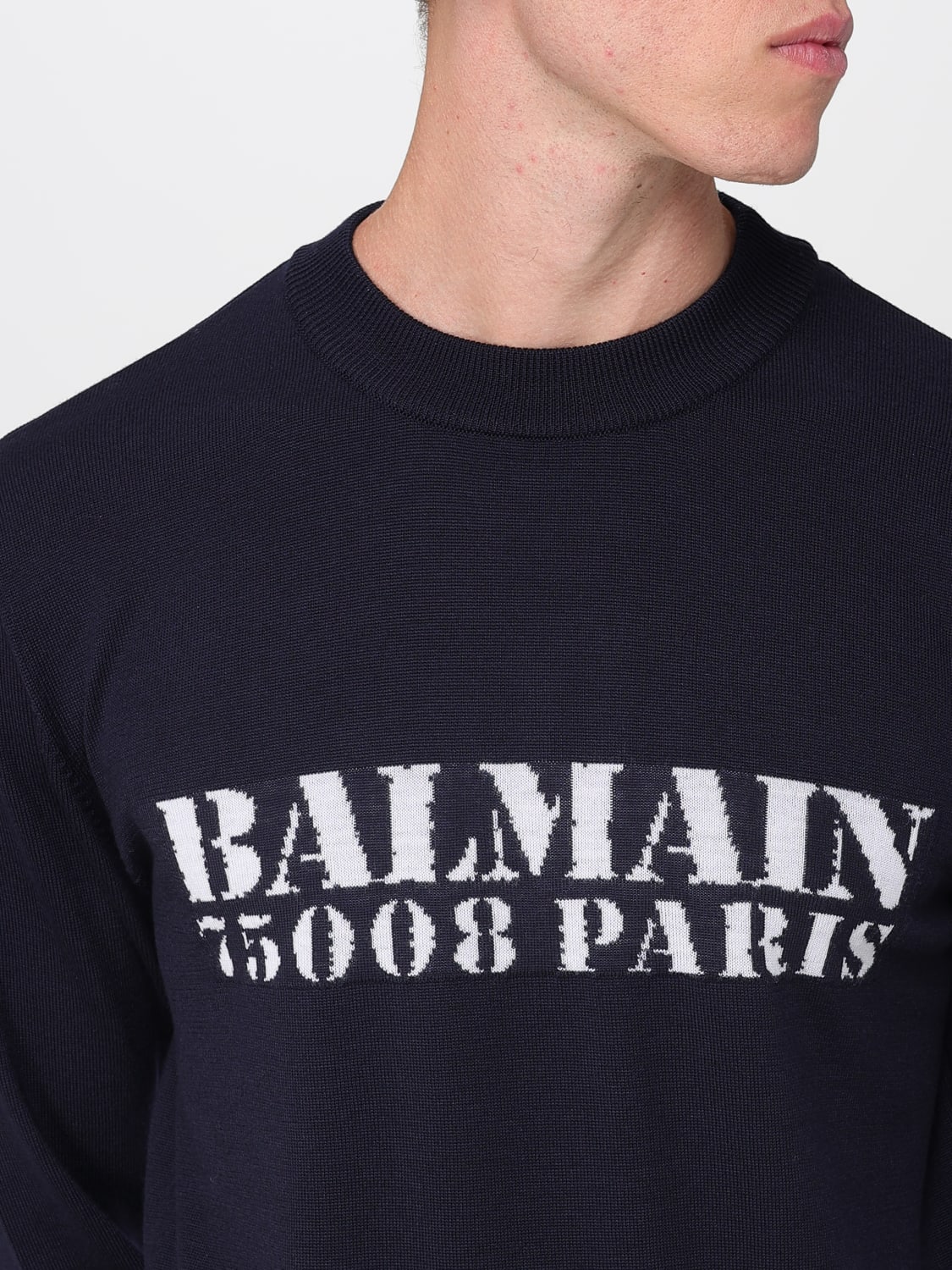 BALMAIN SWEATER: Sweatshirt men Balmain, Blue - Img 4