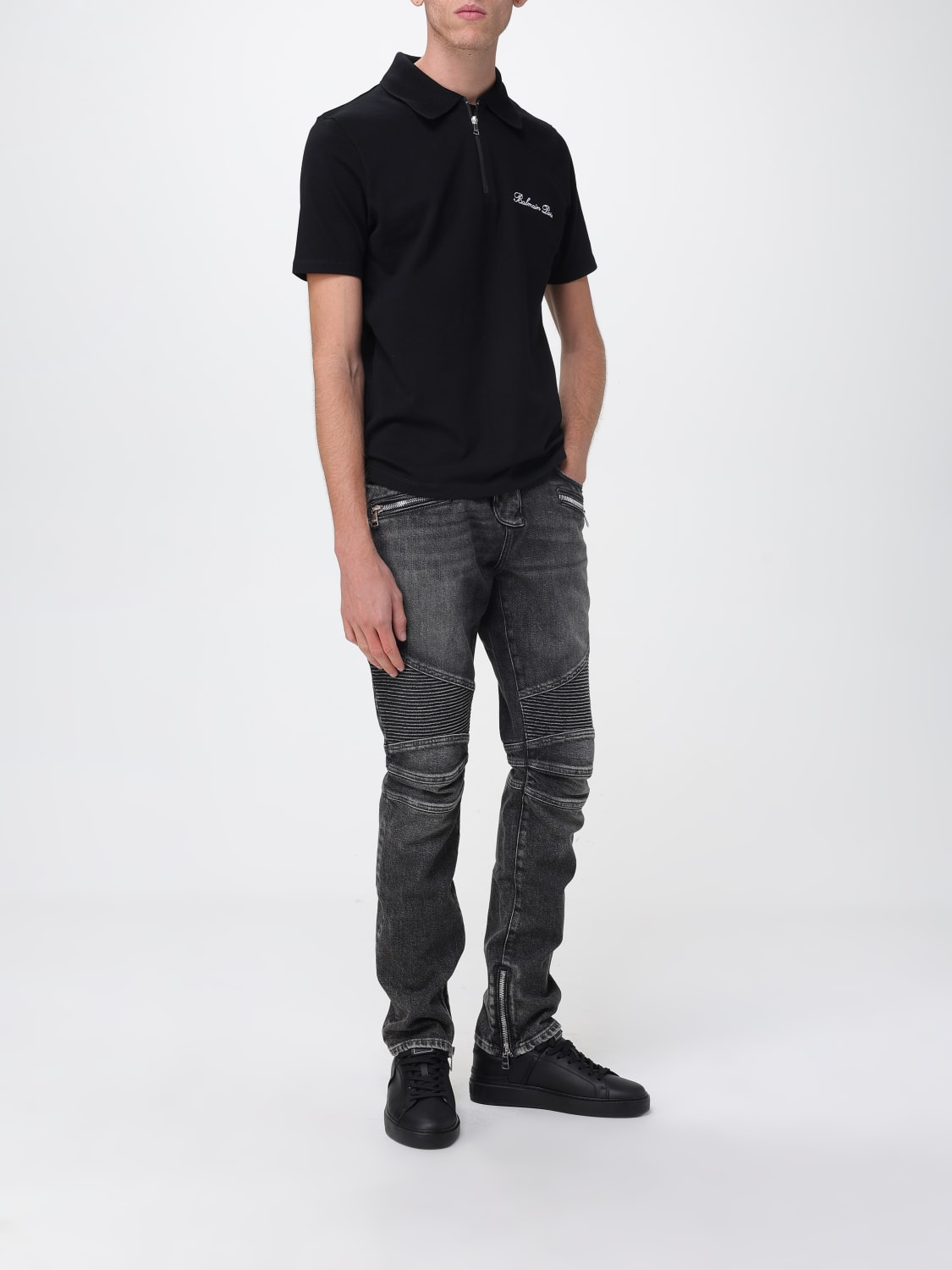 BALMAIN POLO SHIRT: Polo shirt men Balmain, Black - Img 2