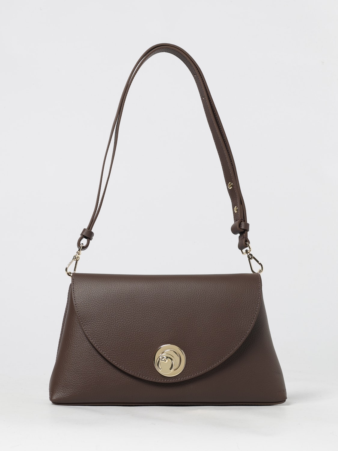 COCCINELLE BORSA A SPALLA: Borsa Nikla Medium Coccinelle in pelle a grana , Cacao - Img 1