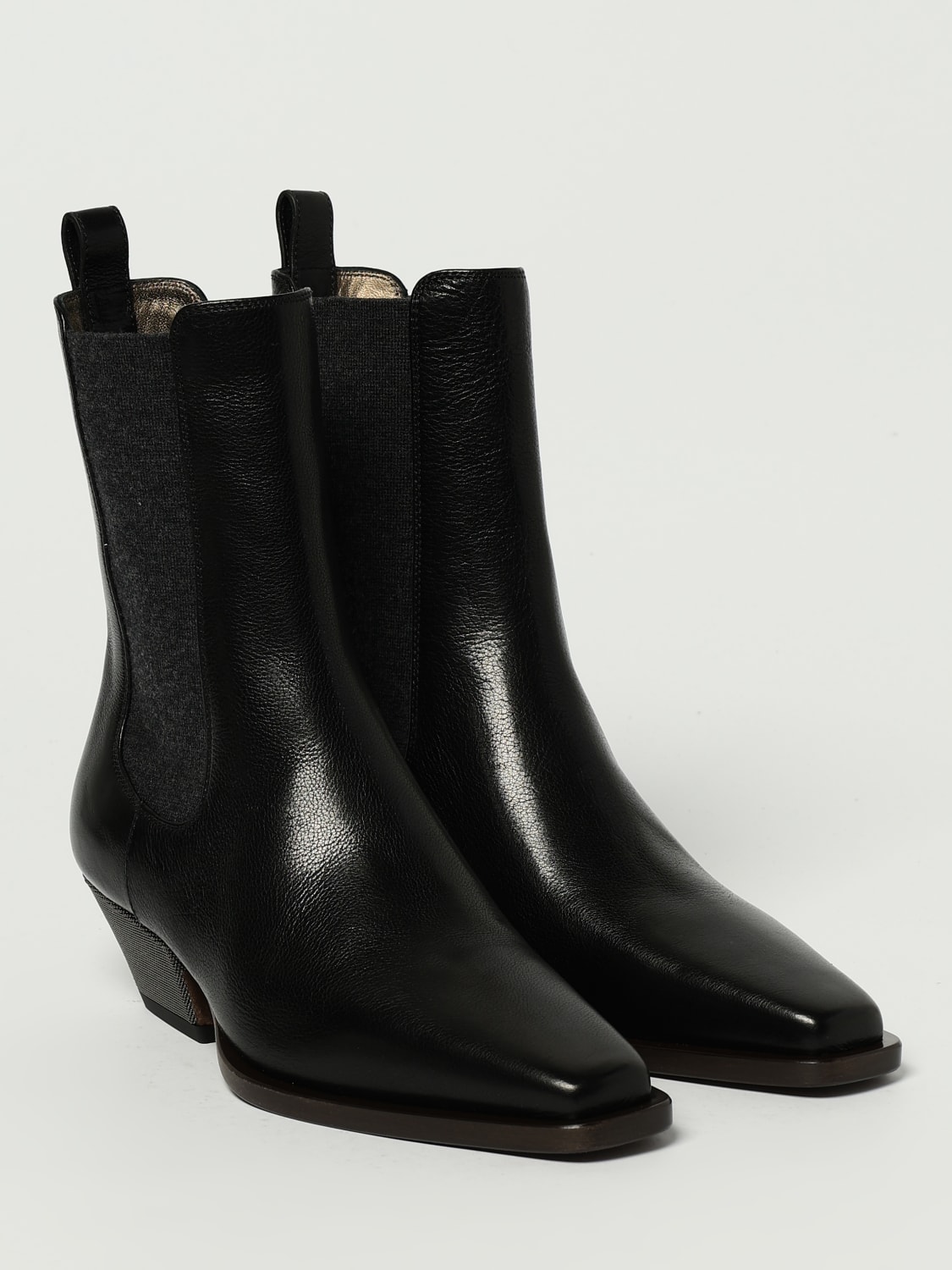 BRUNELLO CUCINELLI BOTAS: Botines planos mujer Brunello Cucinelli, Negro - Img 2