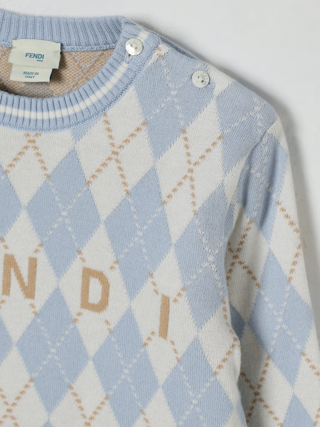 FENDI SWEATER: Swimsuit kids Fendi, Blue - Img 3