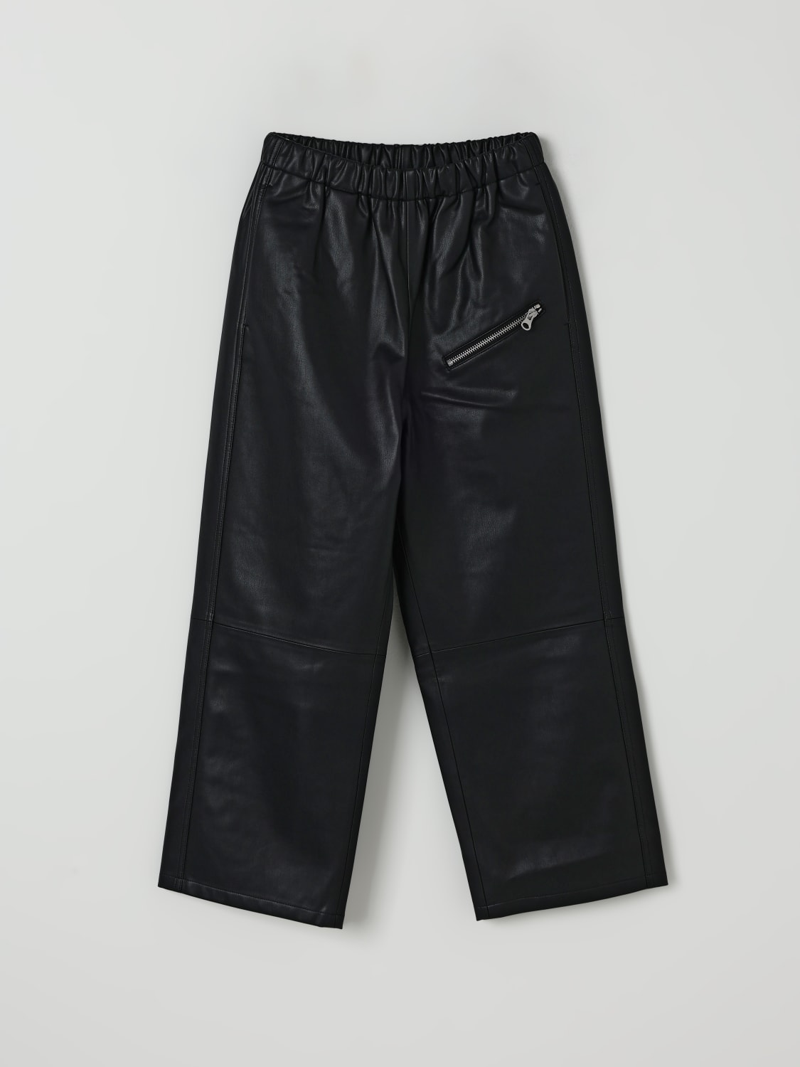 MM6 MAISON MARGIELA PANTALONI: Pantalone in tessuto spalmato Mm6 Maison Margiela, Nero - Img 1