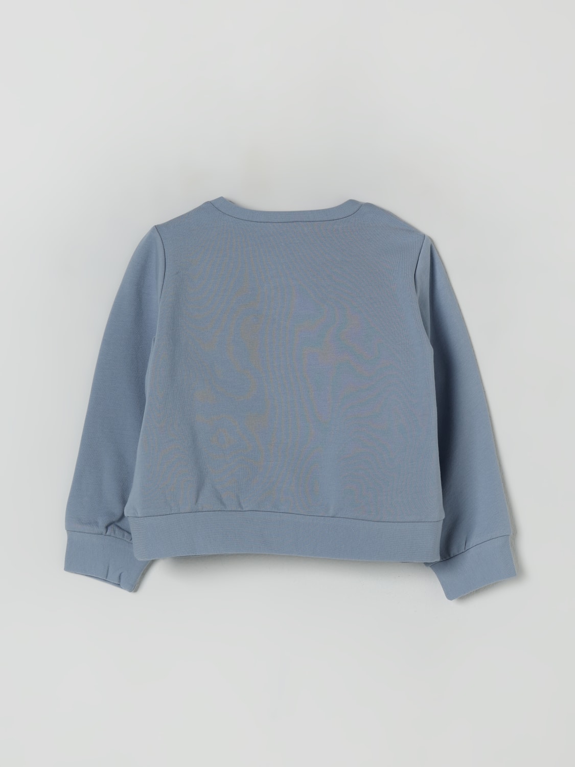 LIU JO MAGLIA: Felpa a girocollo con logo di strass Liu Jo, Blue - Img 2