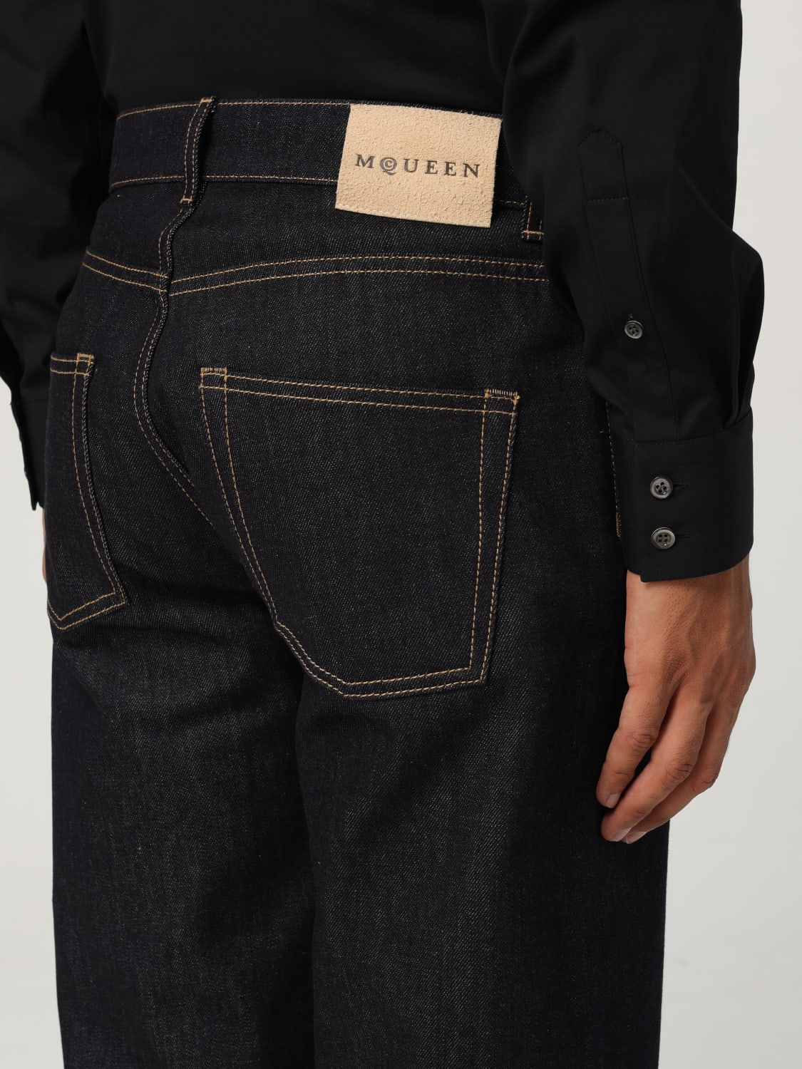 MCQUEEN JEANS: Jeans men McQueen, Denim - Img 5