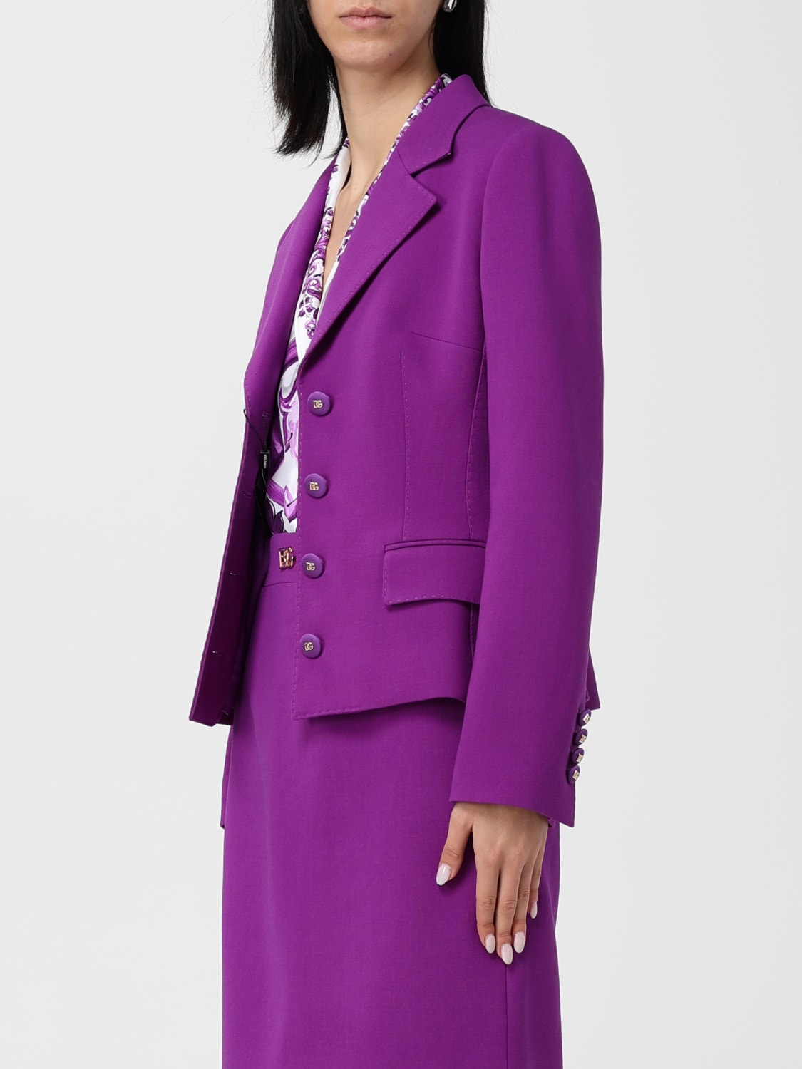 DOLCE & GABBANA GIACCA: Blazer monopetto Dolce & Gabbana in seta, Viola - Img 4