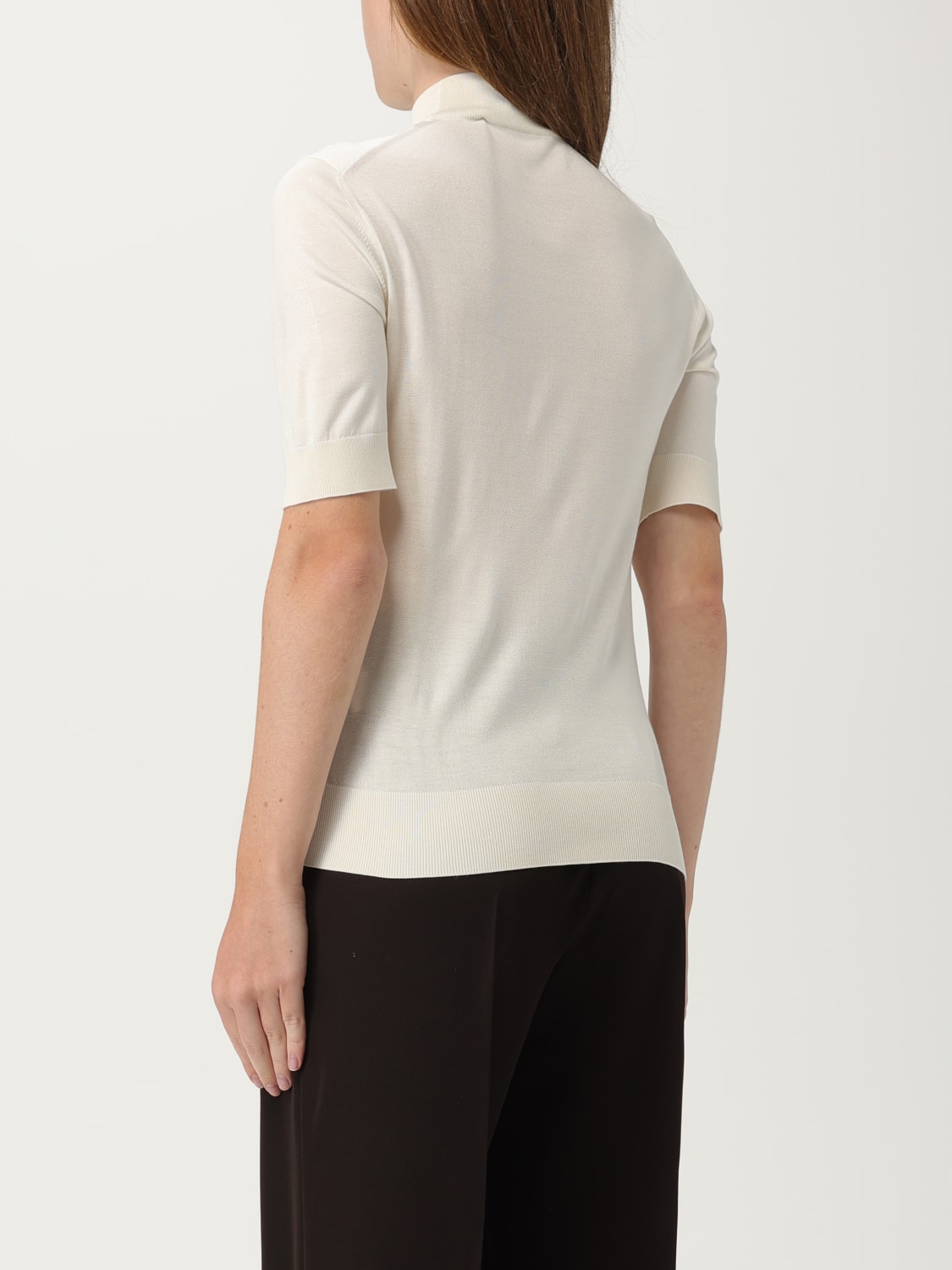 DOLCE & GABBANA MAGLIA: Pullover dolcevita Dolce & Gabbana in seta , Bianco - Img 3