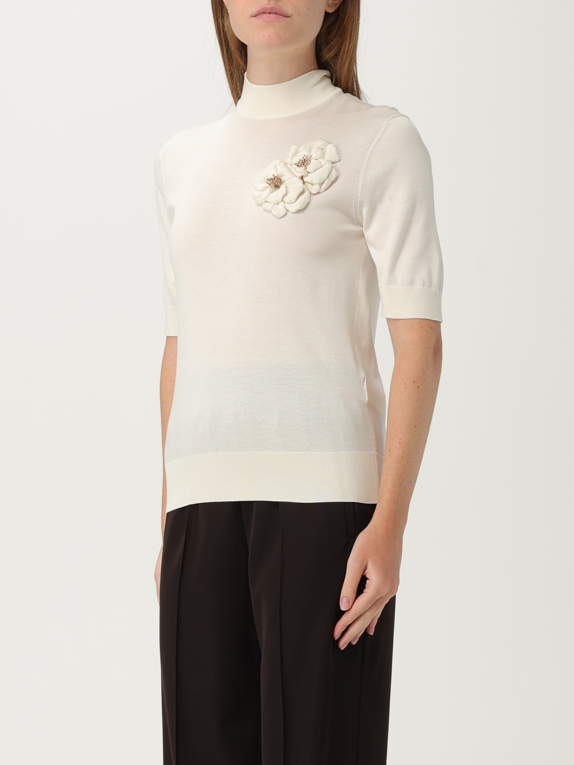 DOLCE & GABBANA MAGLIA: Pullover dolcevita Dolce & Gabbana in seta , Bianco - Img 4