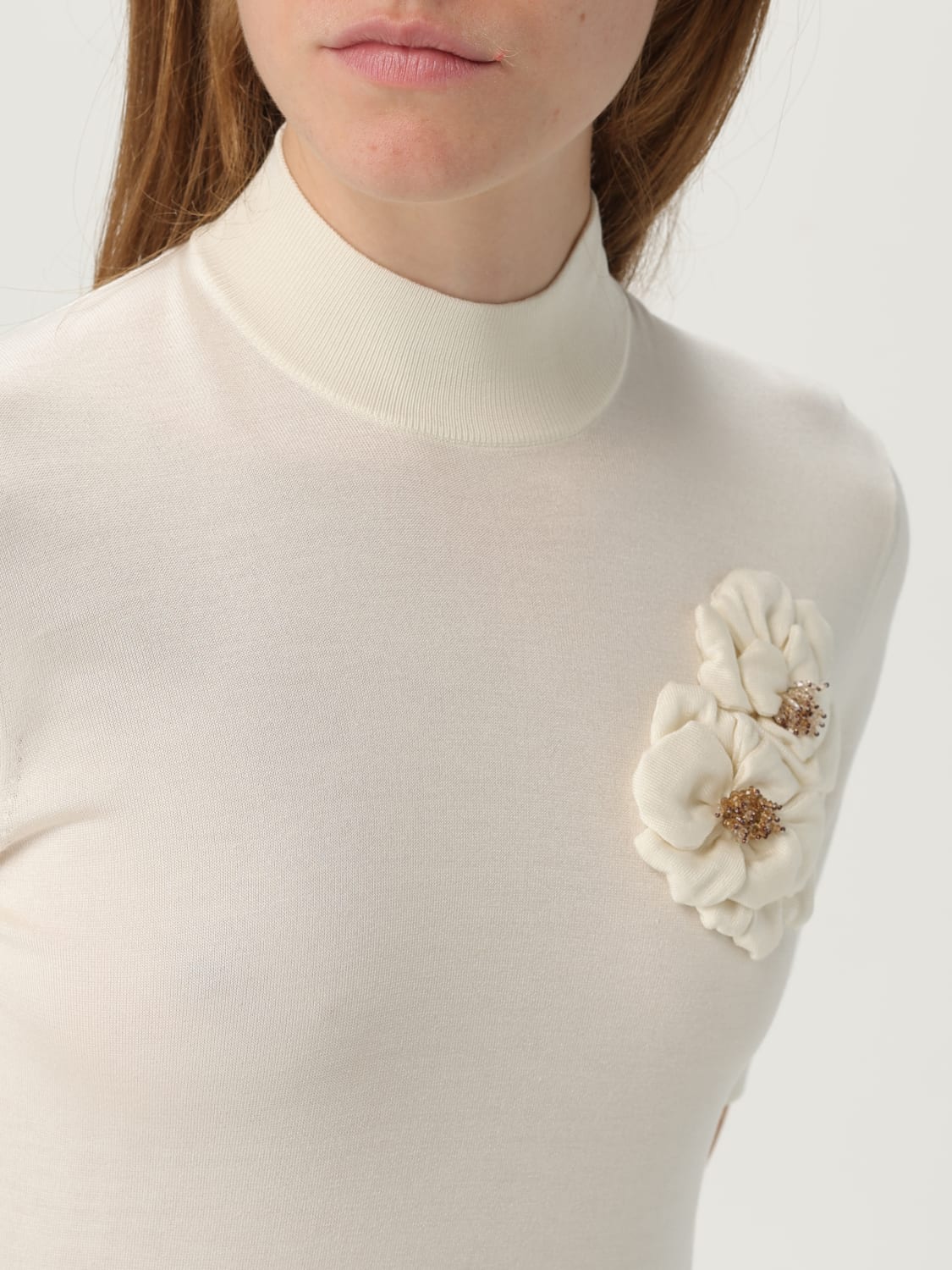 DOLCE & GABBANA MAGLIA: Pullover dolcevita Dolce & Gabbana in seta , Bianco - Img 5