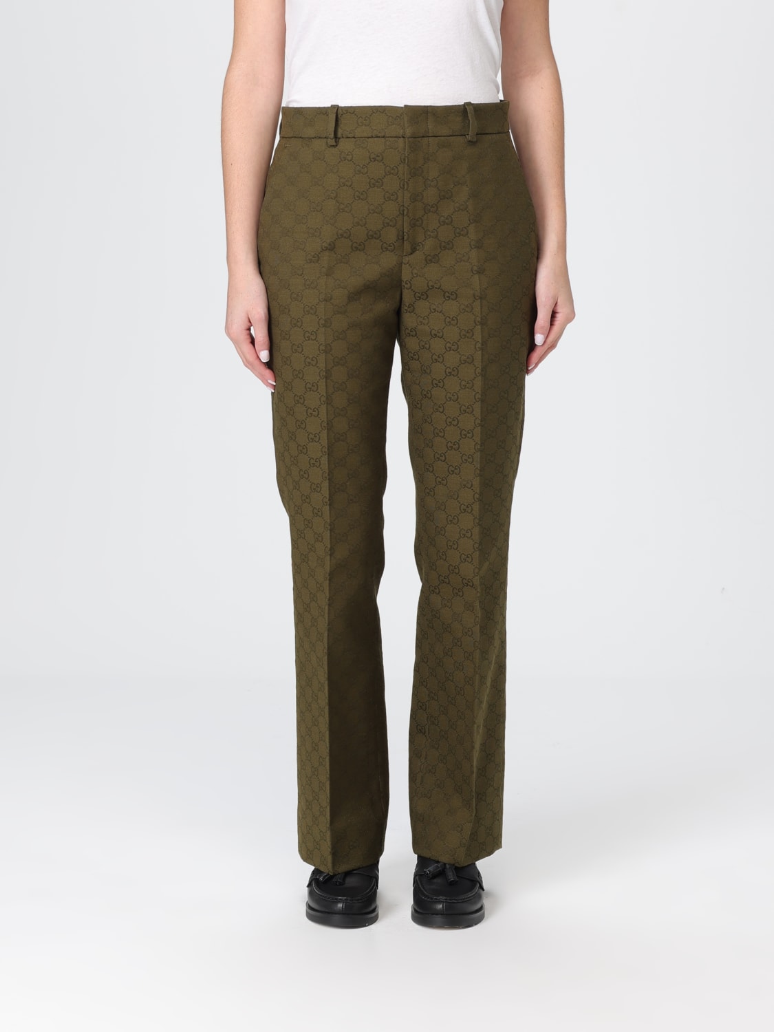 GUCCI PANTS: Pants woman Gucci, Green - Img 1