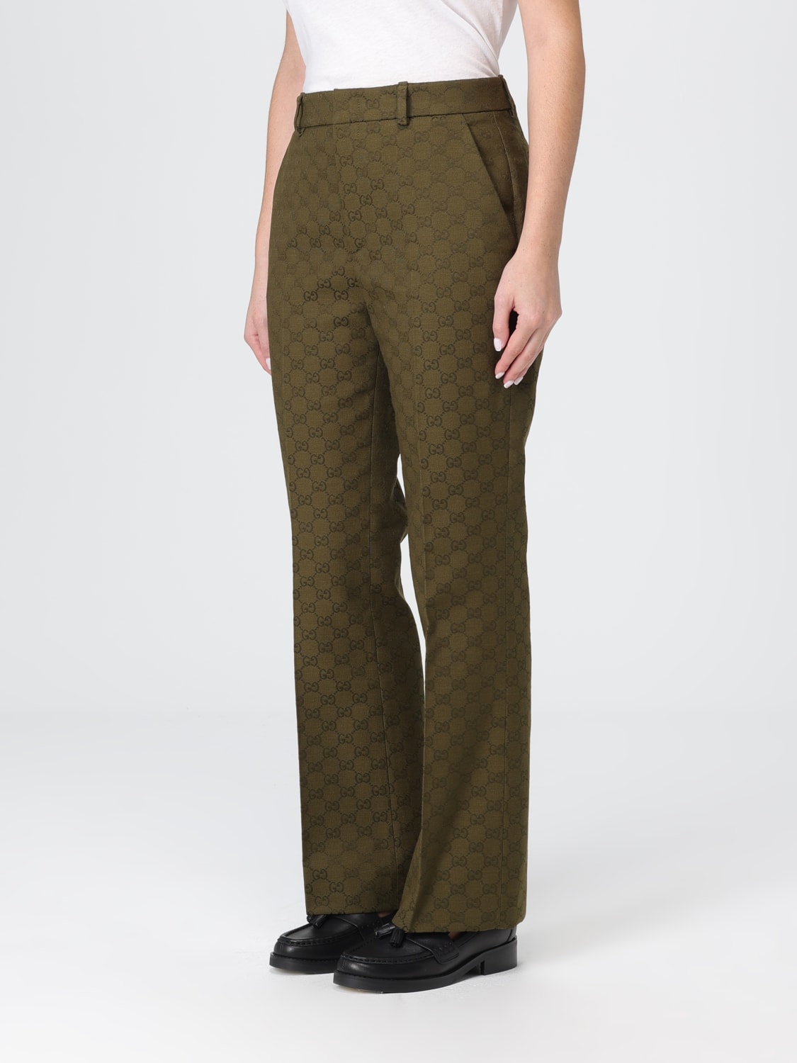 GUCCI PANTS: Pants woman Gucci, Green - Img 4