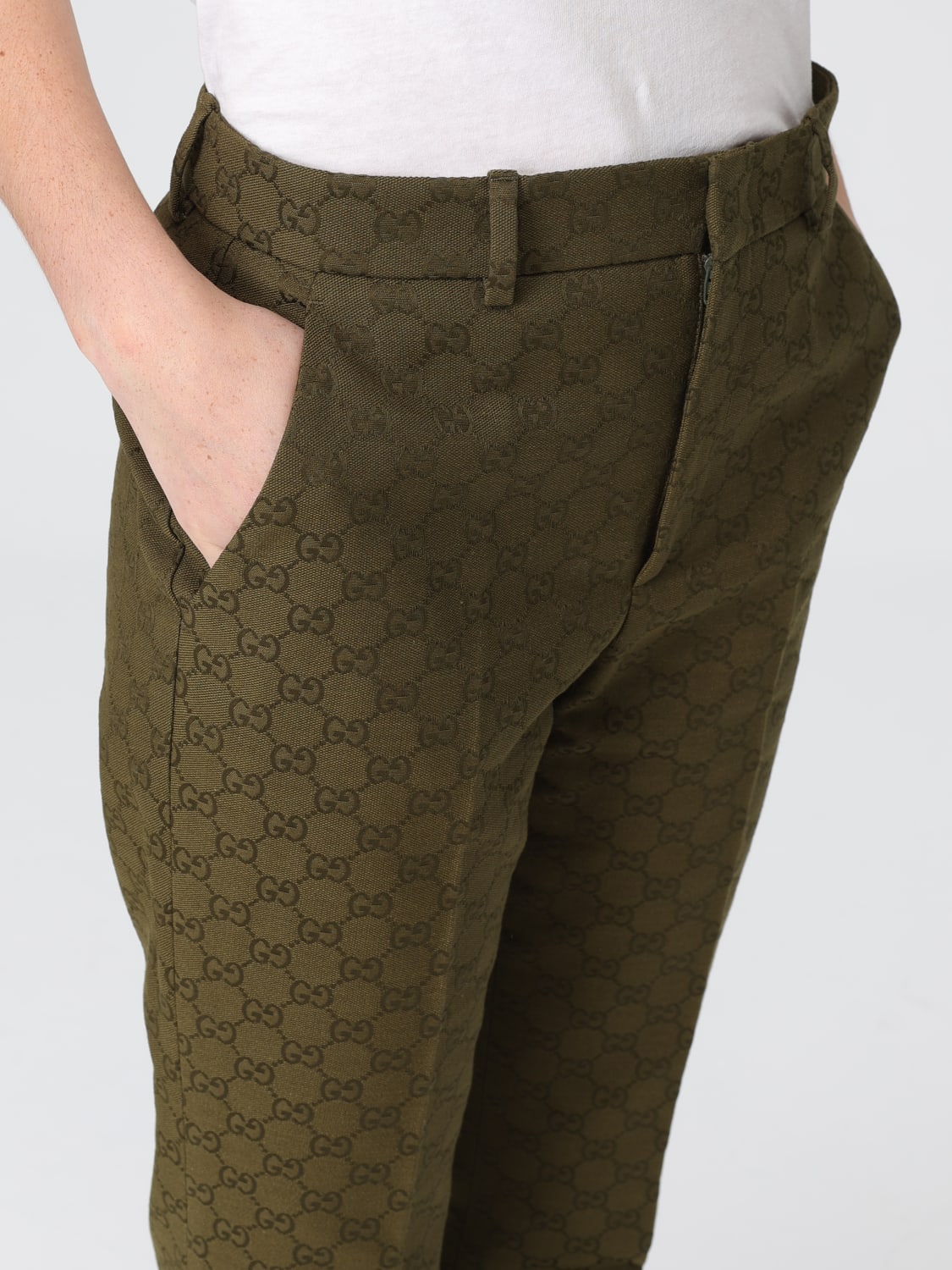 GUCCI PANTS: Pants woman Gucci, Green - Img 5