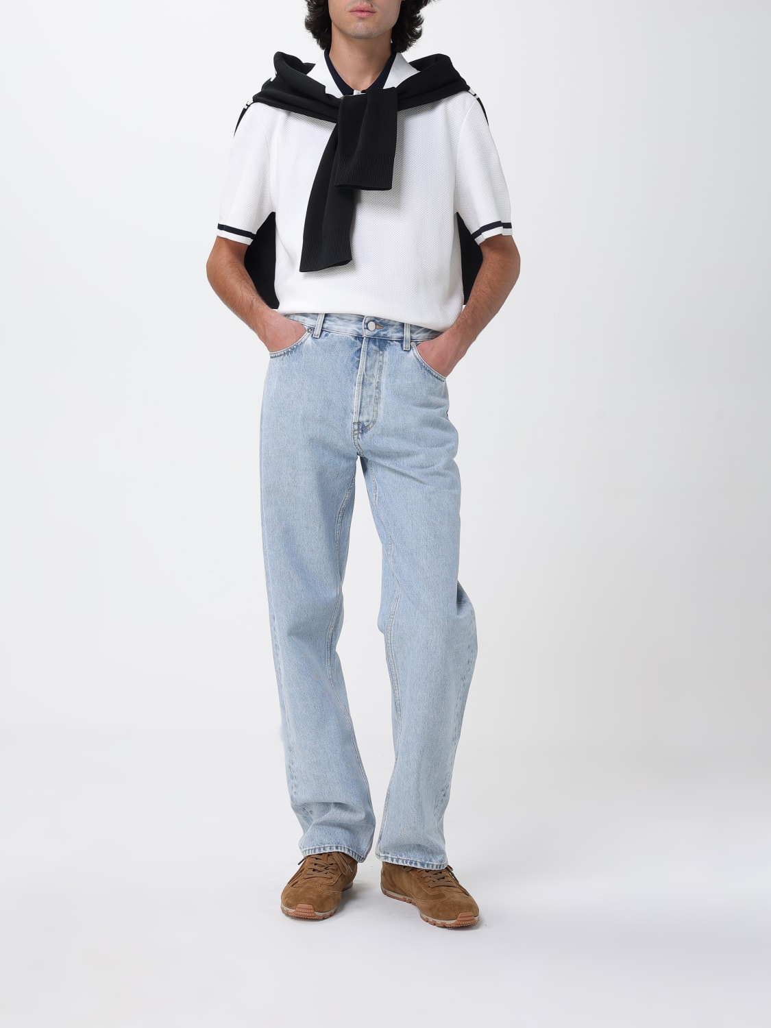 GUCCI JEANS: Jeans casual Gucci in denim , Azzurro - Img 2