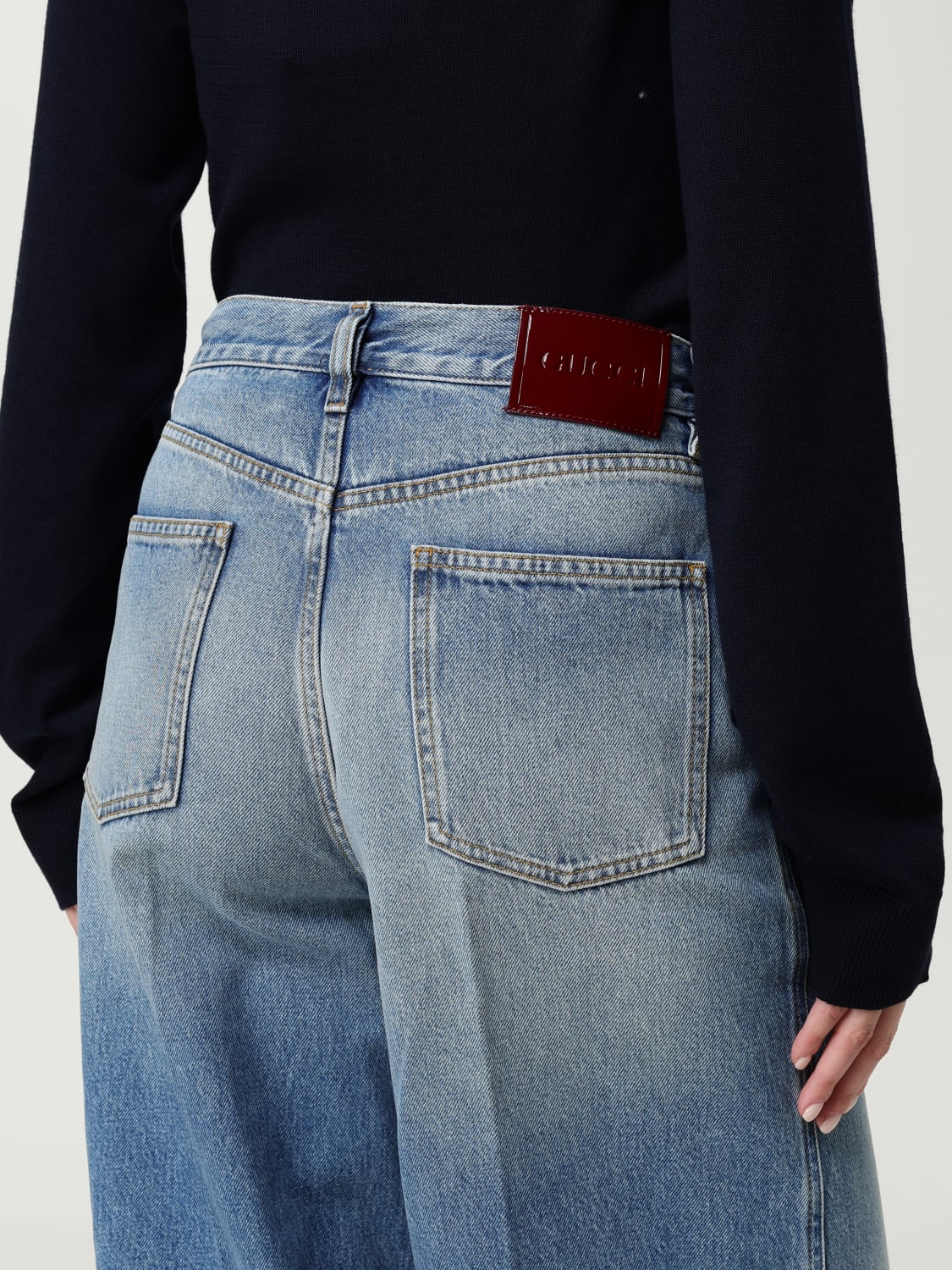 GUCCI JEANS: Jeans woman Gucci, Gnawed Blue - Img 5