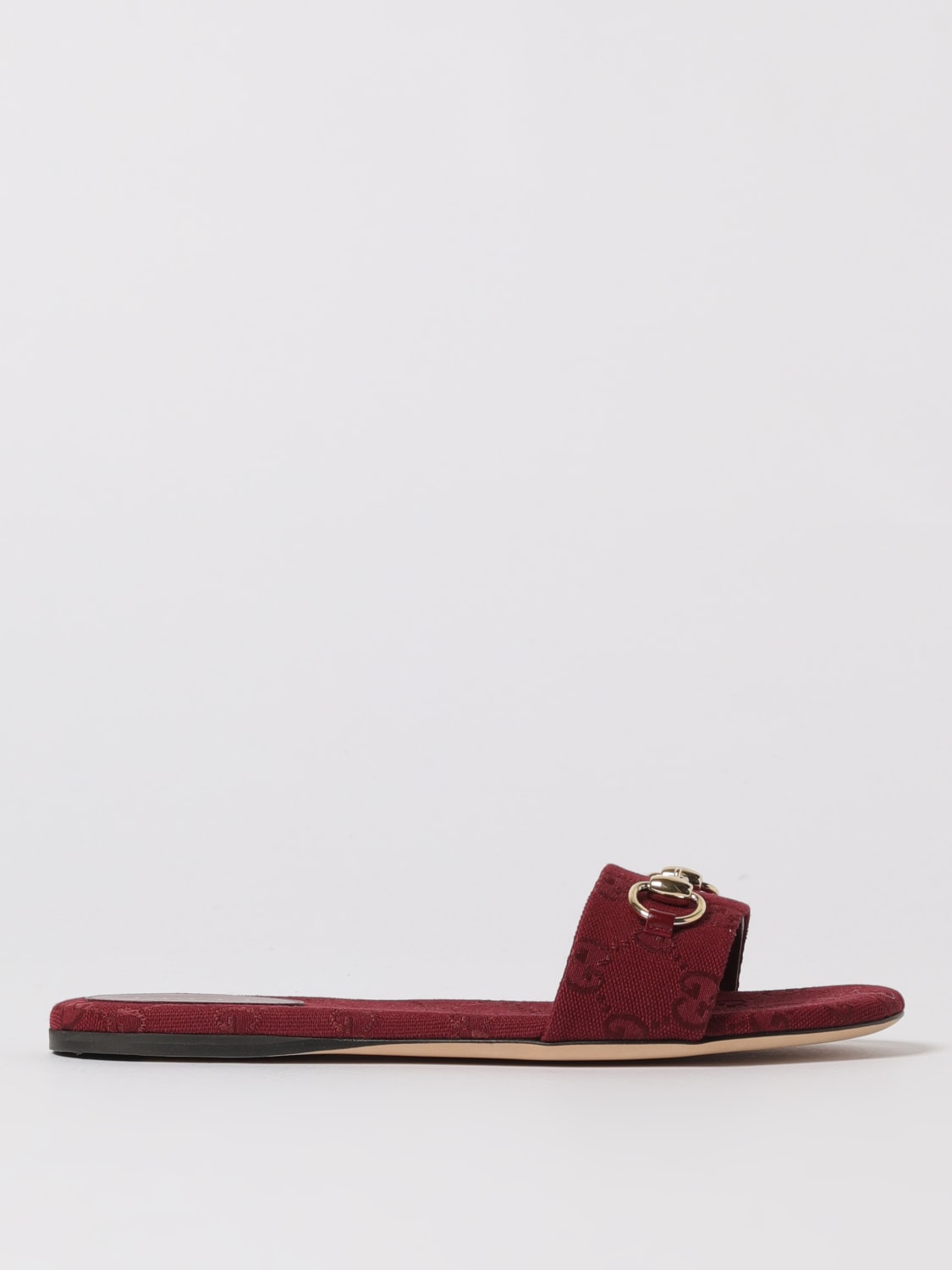 GUCCI HEELED SANDAL: Flat sandals woman Gucci, Burgundy - Img 1