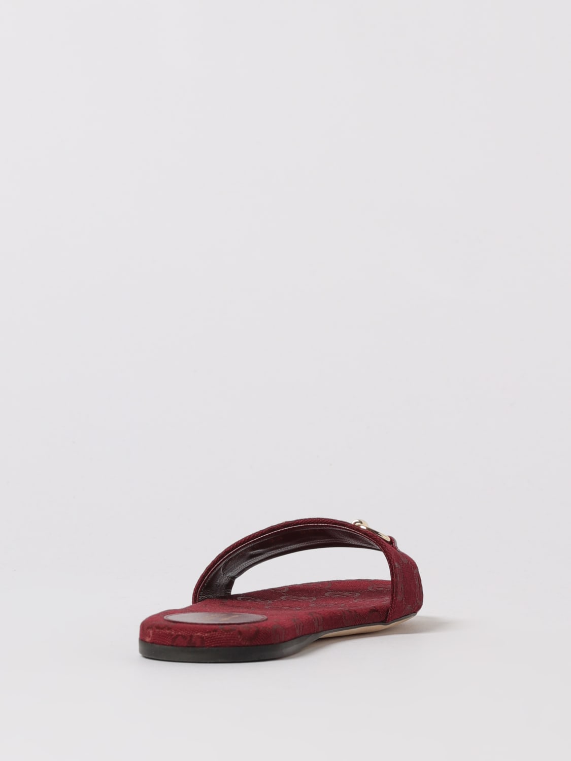 GUCCI HEELED SANDAL: Flat sandals woman Gucci, Burgundy - Img 3