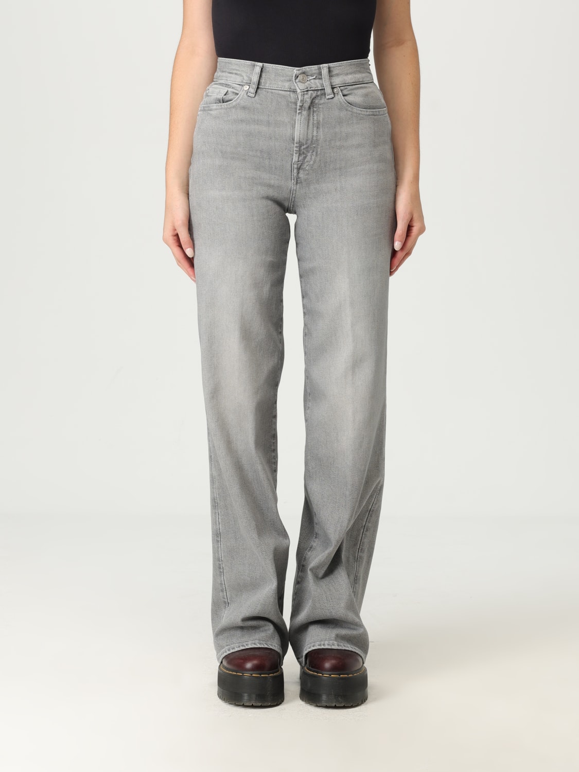 7 FOR ALL MANKIND JEANS: Pants woman 7 For All Mankind, Grey - Img 1