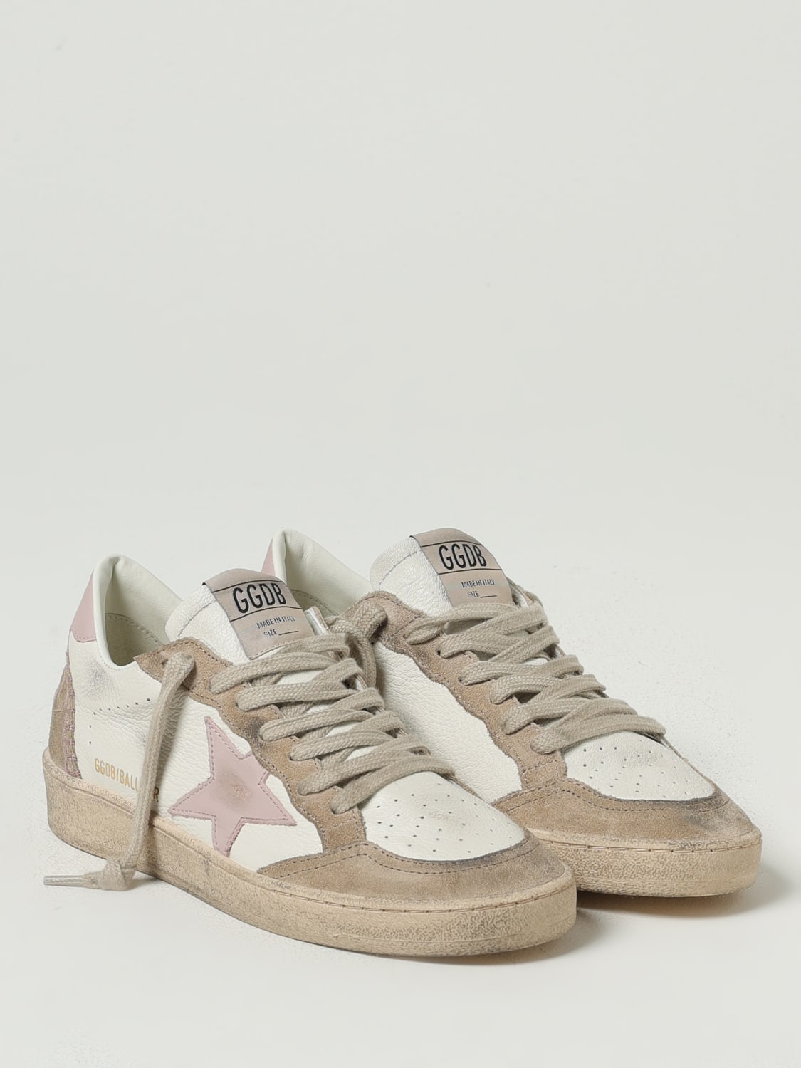 GOLDEN GOOSE SNEAKERS: Sneakers Ballstar Golden Goose in pelle used, Bianco - Img 2