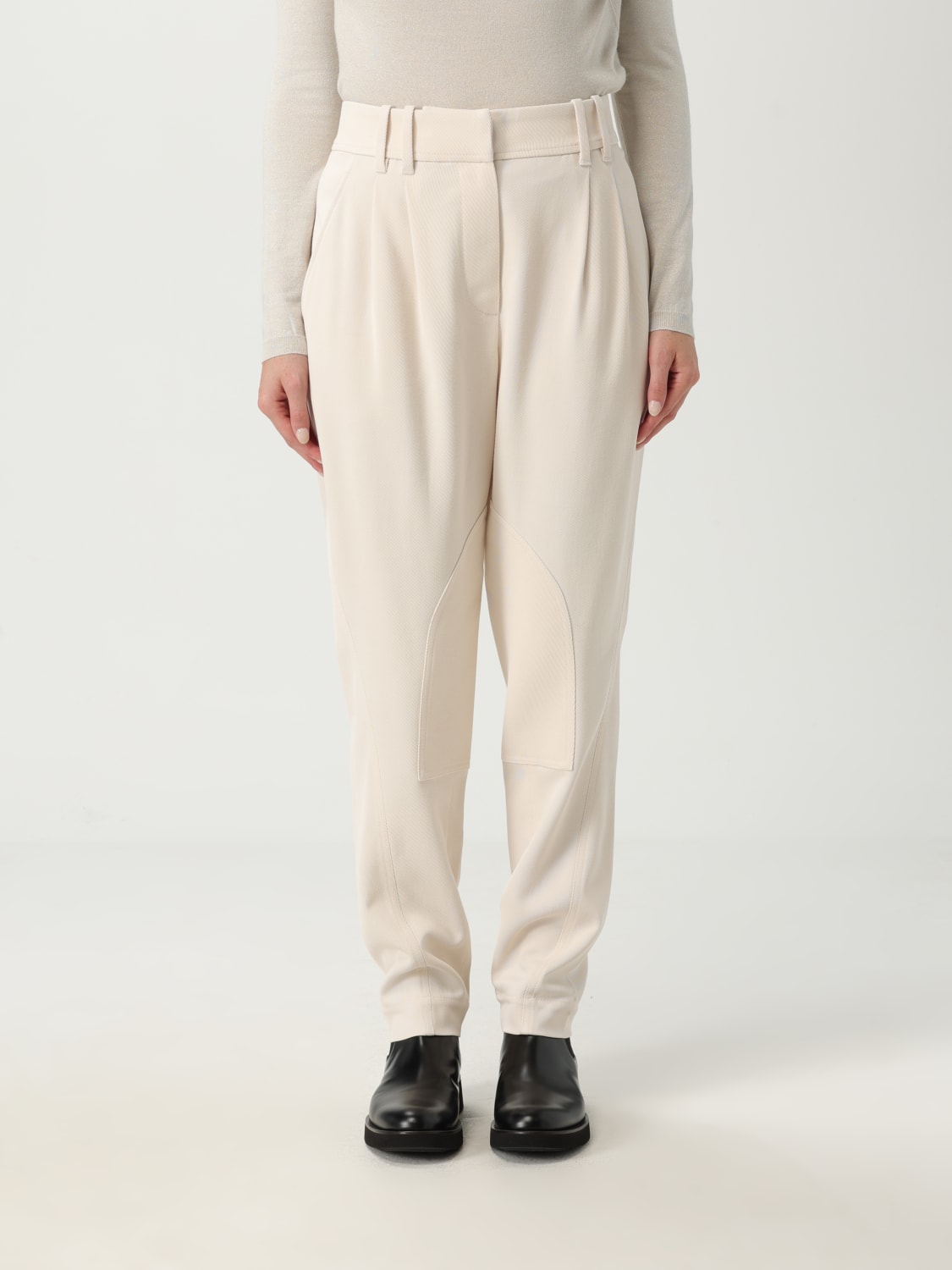 BRUNELLO CUCINELLI PANTALON: Pantalon femme Brunello Cucinelli, Ivoir - Img 1