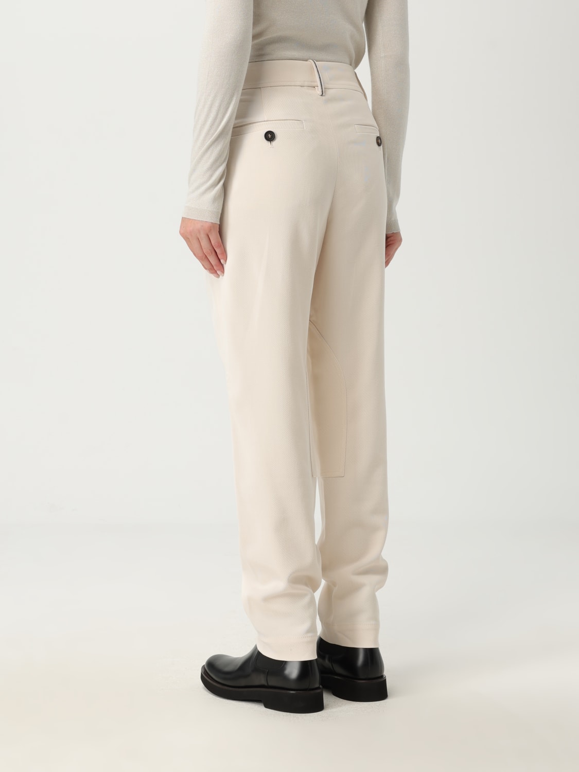 BRUNELLO CUCINELLI PANTALON: Pantalon femme Brunello Cucinelli, Ivoir - Img 2