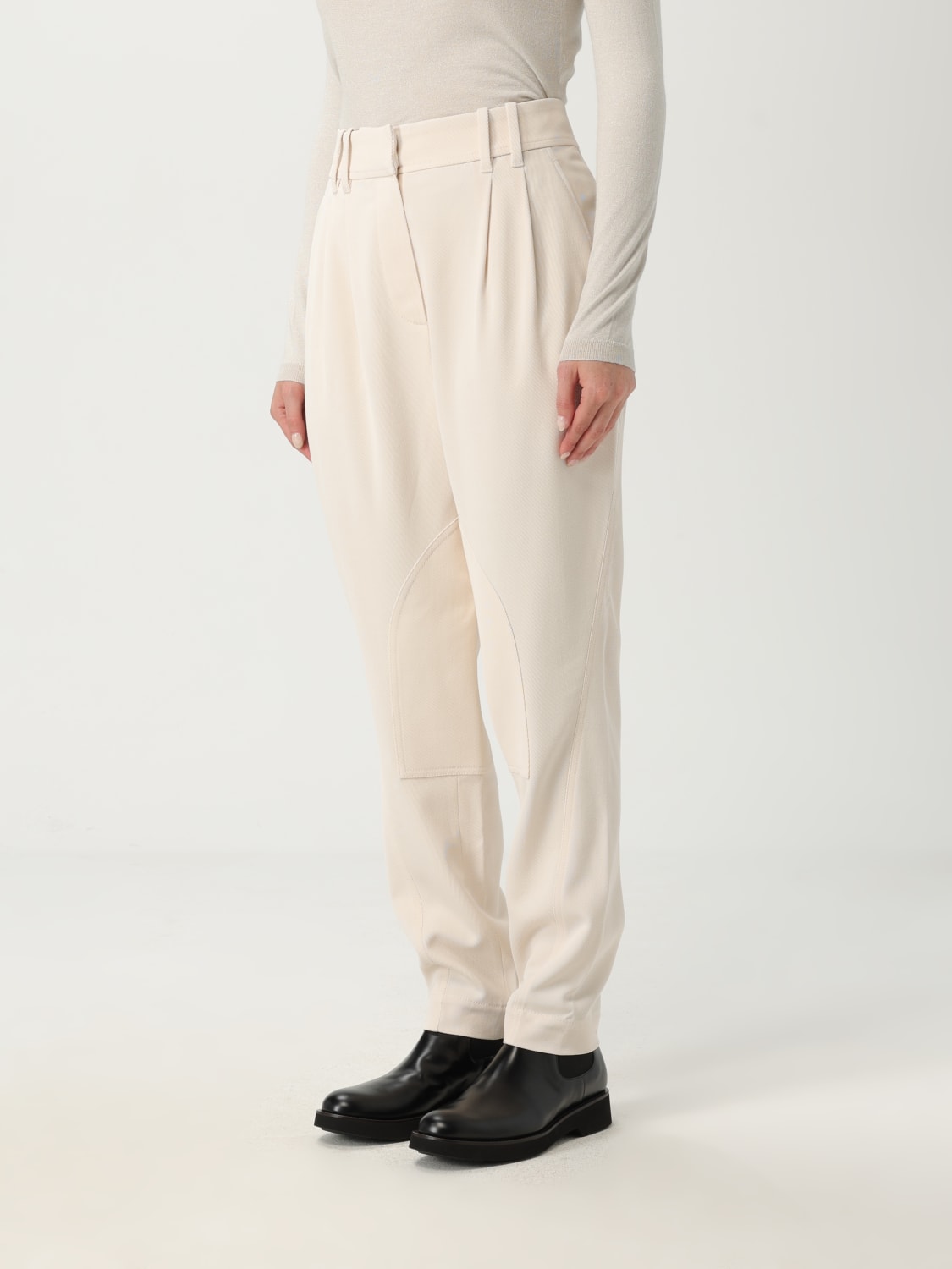 BRUNELLO CUCINELLI PANTALON: Pantalon femme Brunello Cucinelli, Ivoir - Img 3