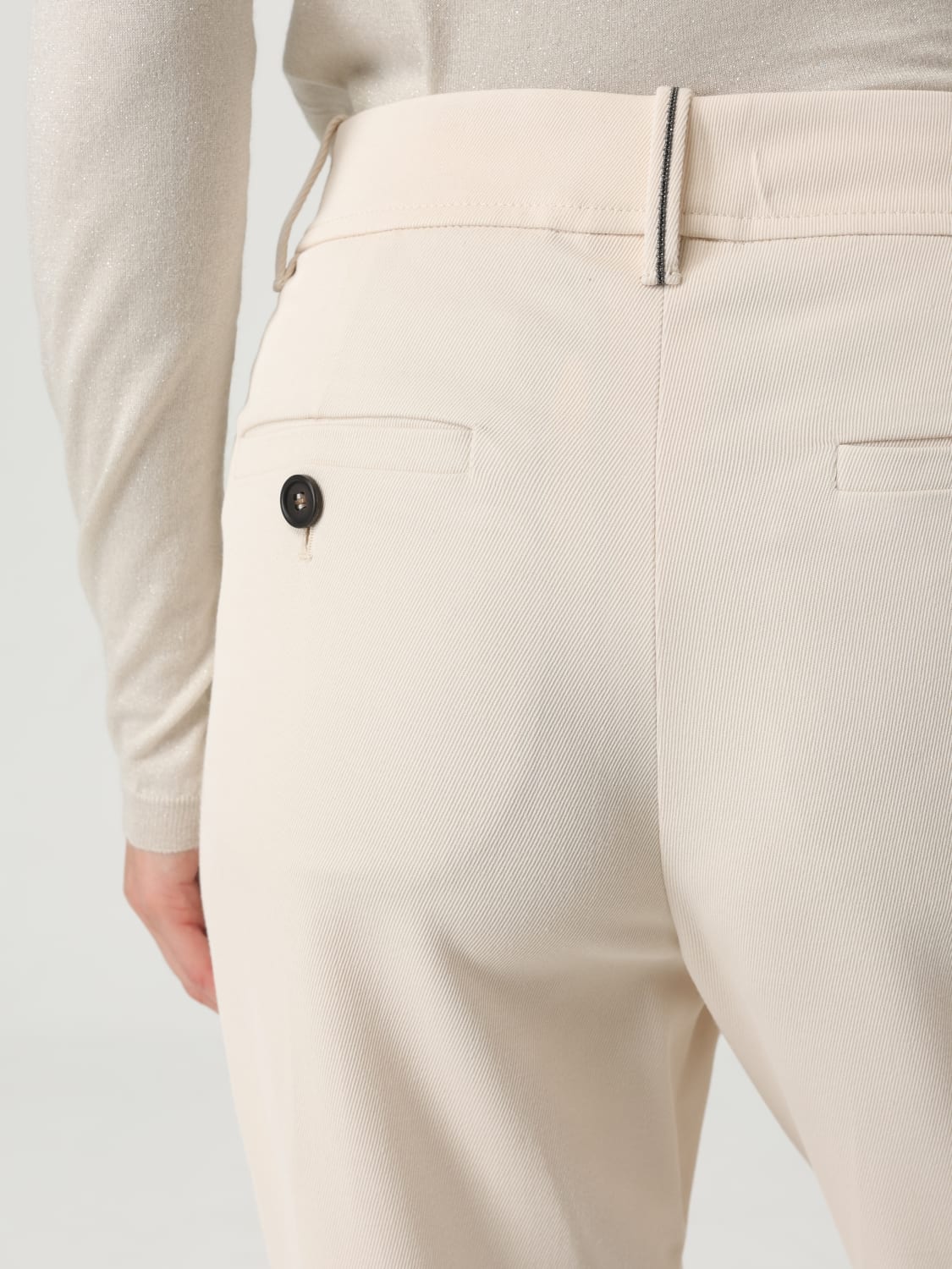 BRUNELLO CUCINELLI PANTALON: Pantalon femme Brunello Cucinelli, Ivoir - Img 4