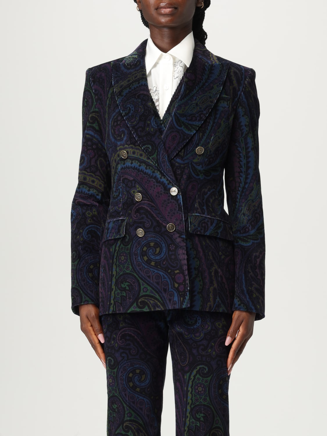 ETRO CHAQUETA: Americana mujer Etro, Azul Oscuro - Img 1