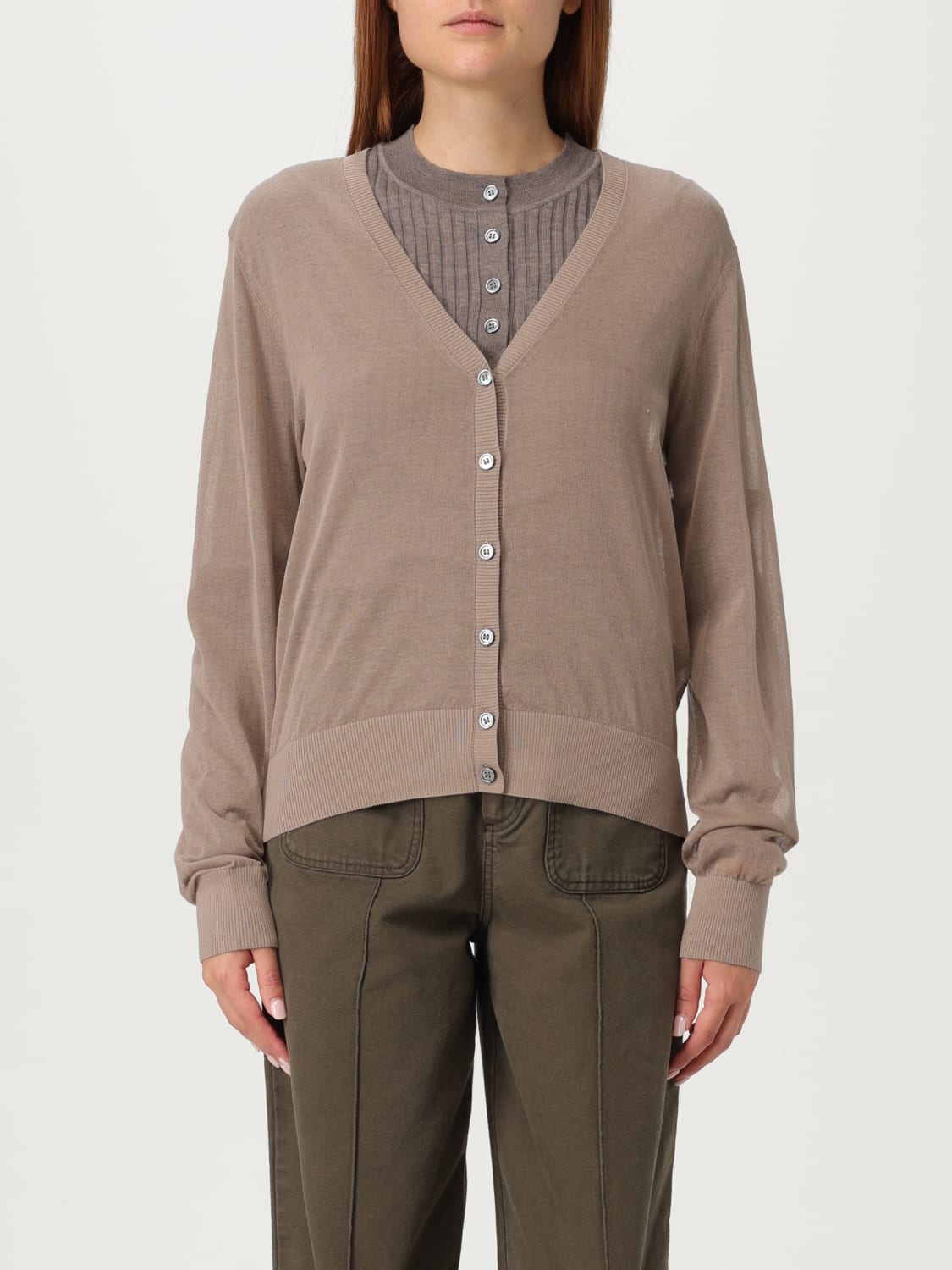 SOEUR SWEATER: Cardigan woman Soeur, Beige - Img 1