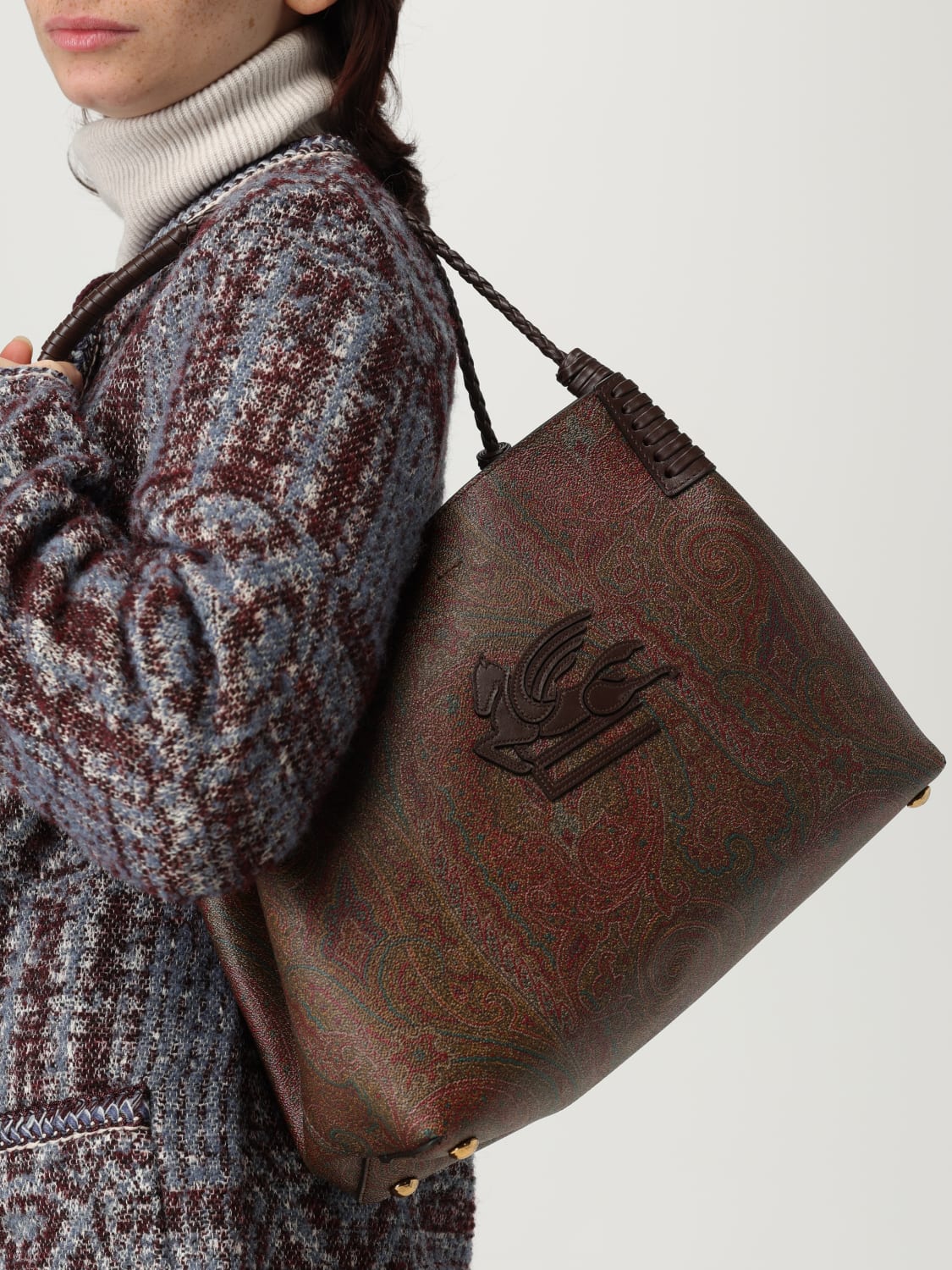 ETRO SCHULTERTASCHE: Schultertasche damen Etro, Braun - Img 2